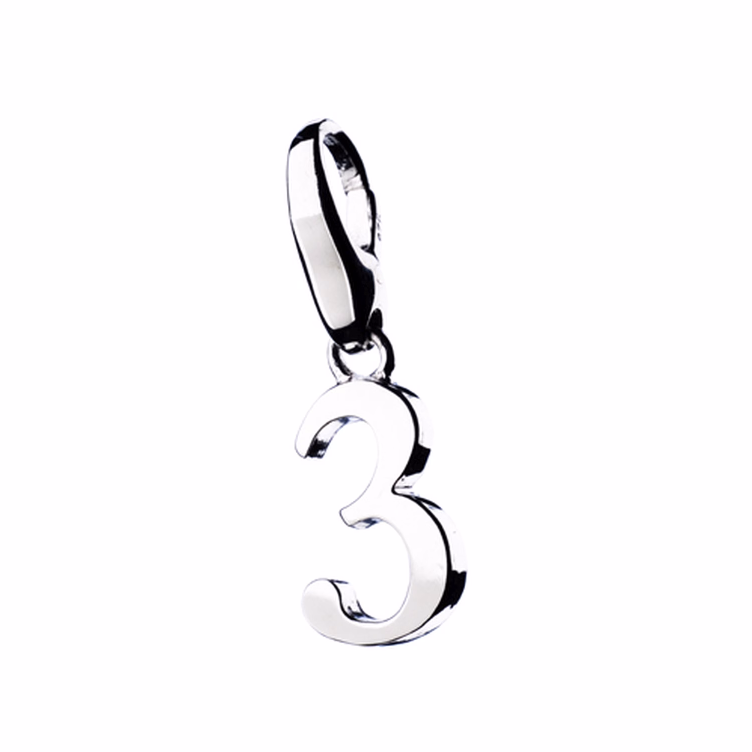 Charm Zahl 3, Silber 925
