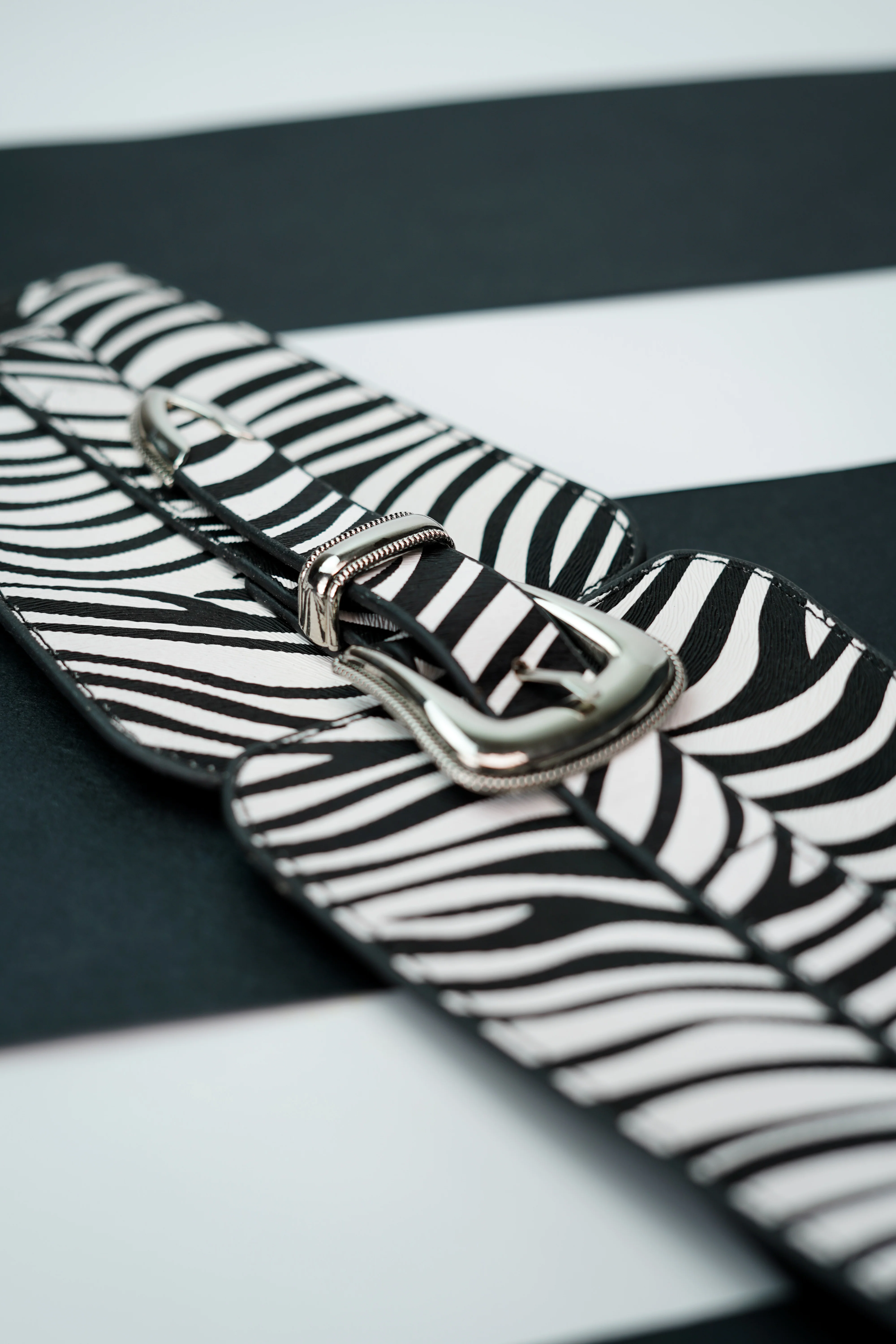 Zebra Print Wide Belt