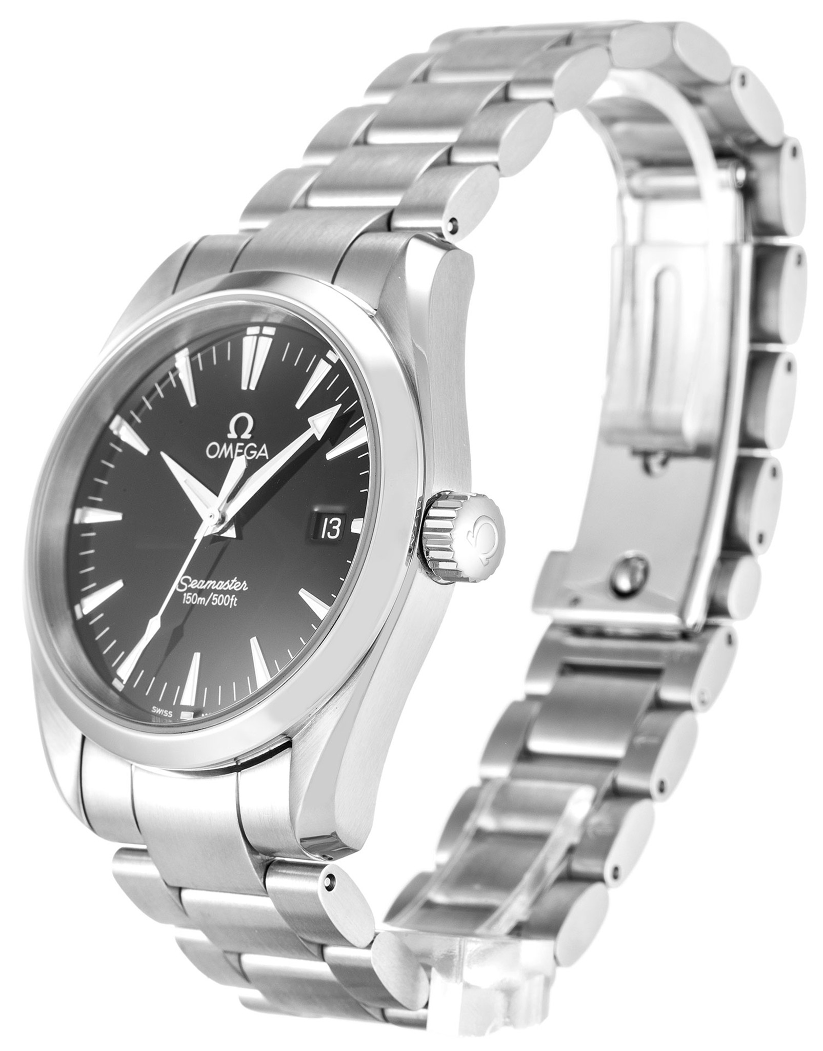 Replica Omega Aqua Terra 150m Mid-Size Black Dial Stick Markers 2518.50.00 36.2MM