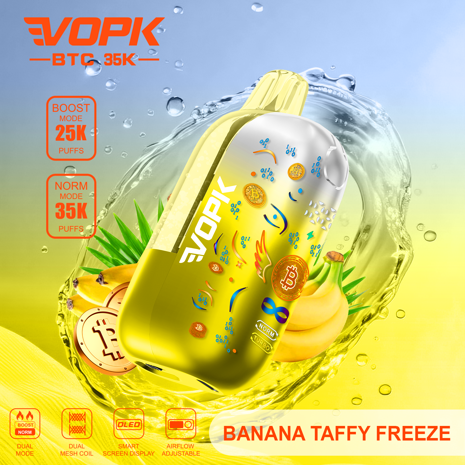 VOPK BTC 35000PUFFS-BANANA TAFFY FREEZE