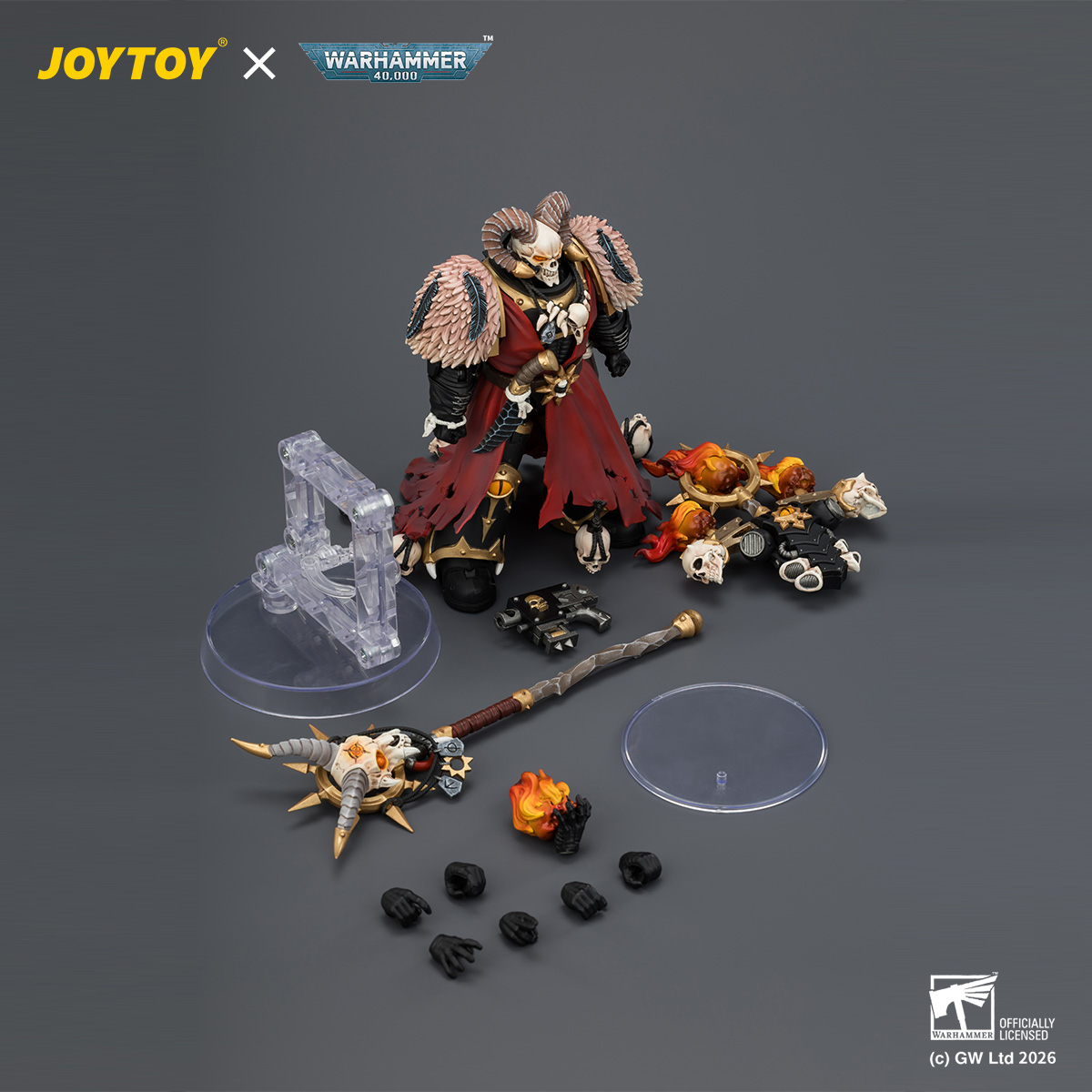 JOYTOY JT04759 Warhammer 40k 1:18 Black Legion Master of Possession with Staff of Possession and Bolt Pistol - JOYTOY WORLD