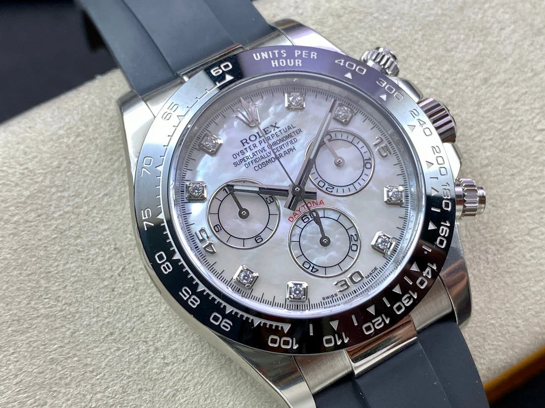 Rolex Watch DAYTONA STEEL CASE CERAMIC WHITE MOP DIAMOND NUMERALS Watch