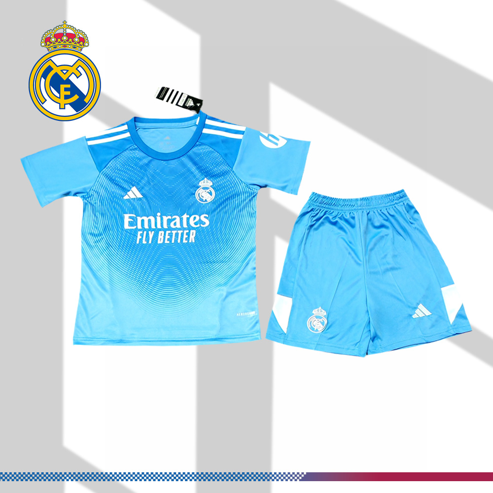 2025/2026 Real Madrid Goalkeeper Kids Kit (Kids Kit socks)