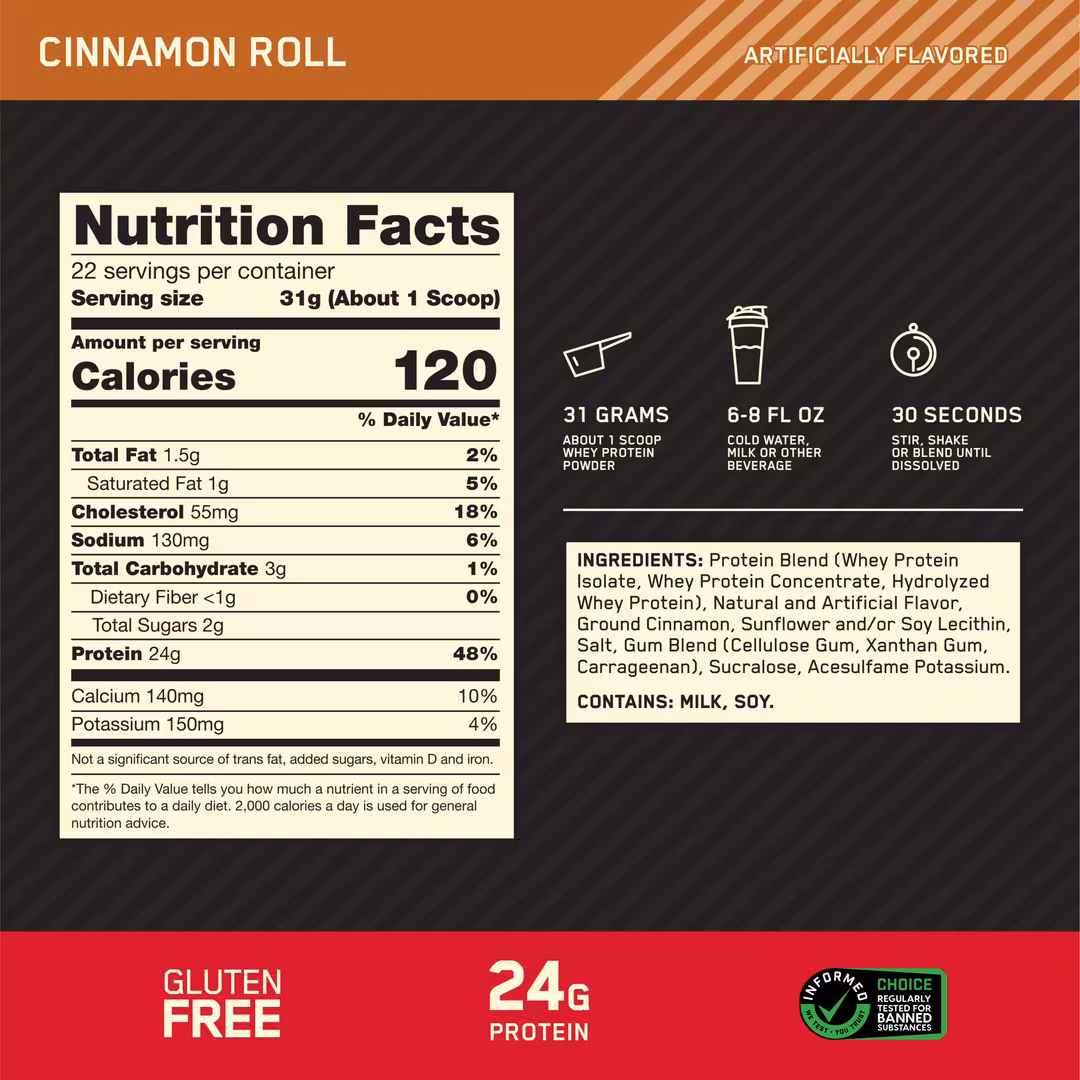 Optimum Nutrition  Gold Standard 100% Whey Protein Powder