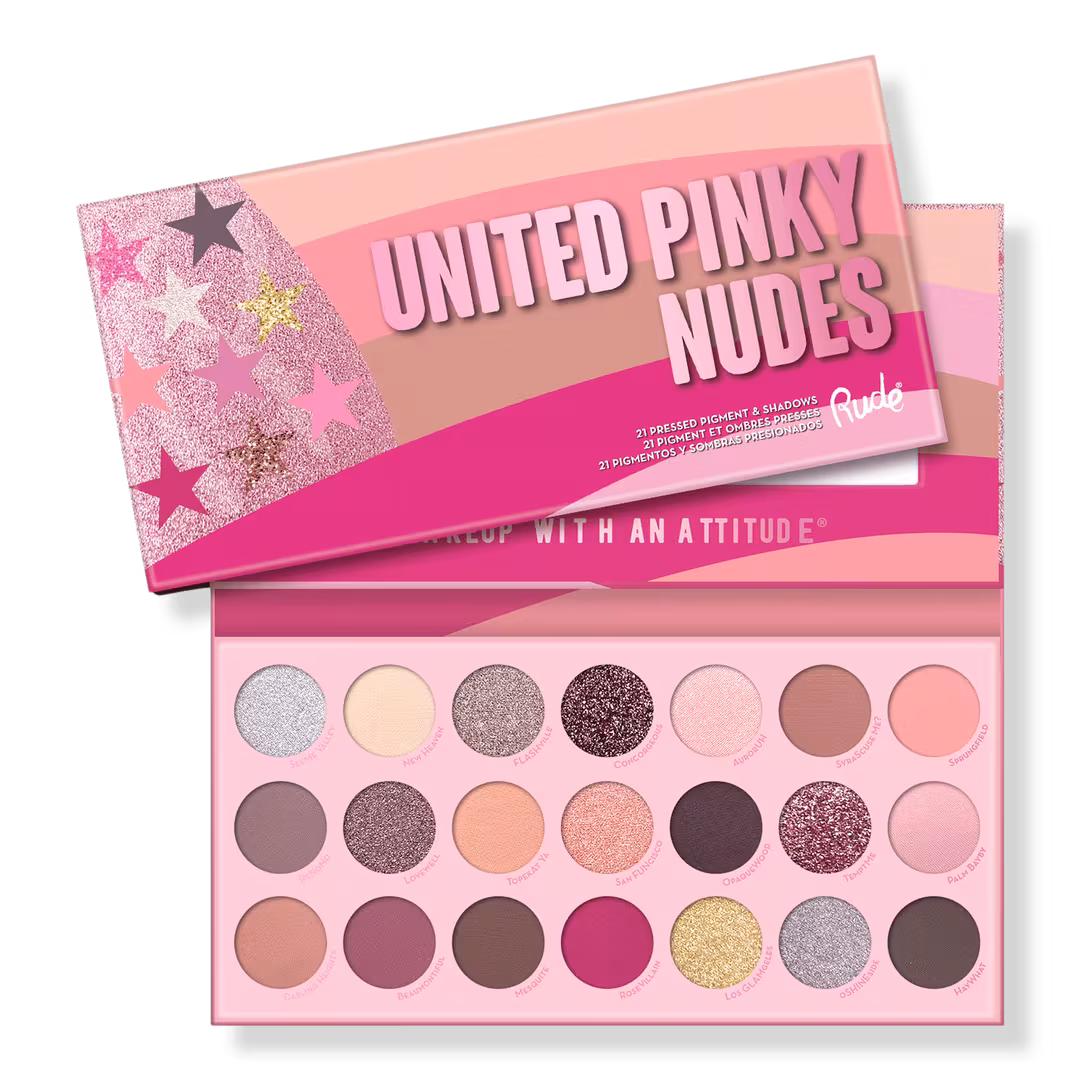 Rude  United Pinky Nudes - 21 Pressed Pigment & Shadows Palette