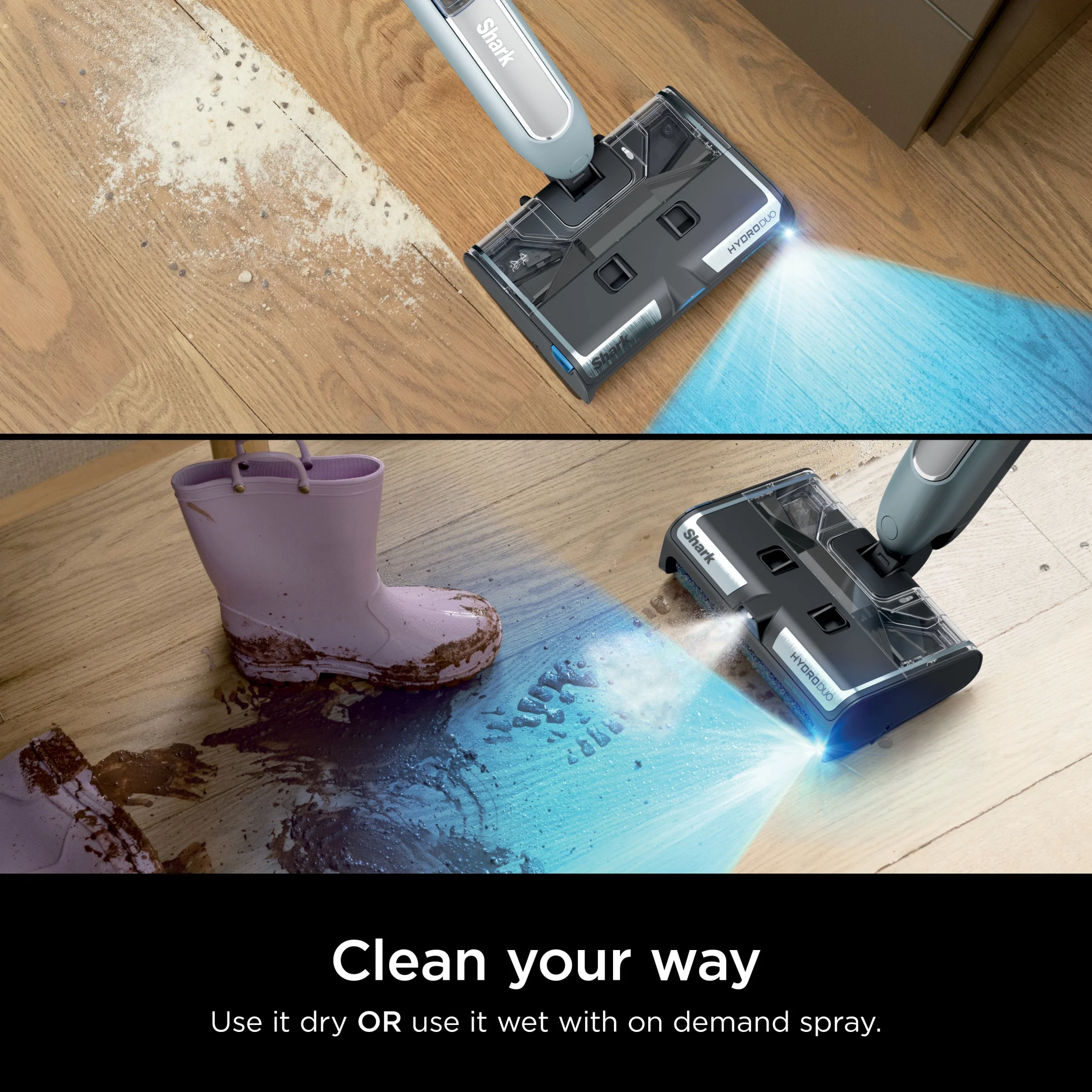 Open Box Shark?? HydroDuo with Dirt-Reveal Technology, Cordless, Hard Floor Cleaning System, Wet & Dry Debris Pickup, Mop & Scrubs All at Once, Hardwood, Tile, Laminate Floors, WW200