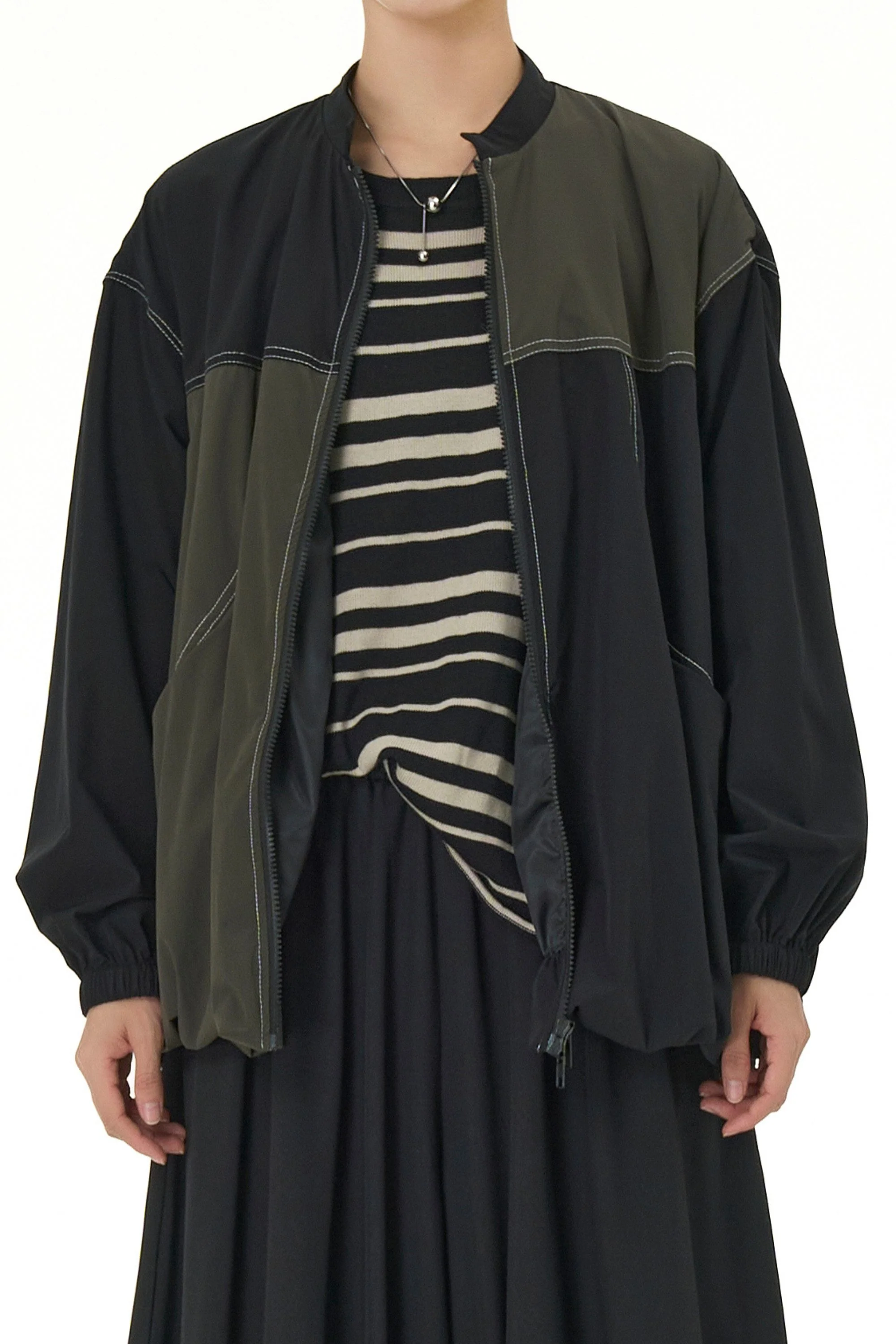 Coastal Drift Olive Black Jacket