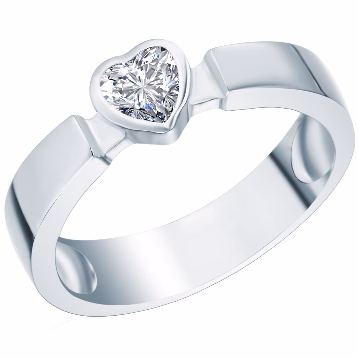 Ring Herz Sterling Silber Zirkonia in Silber