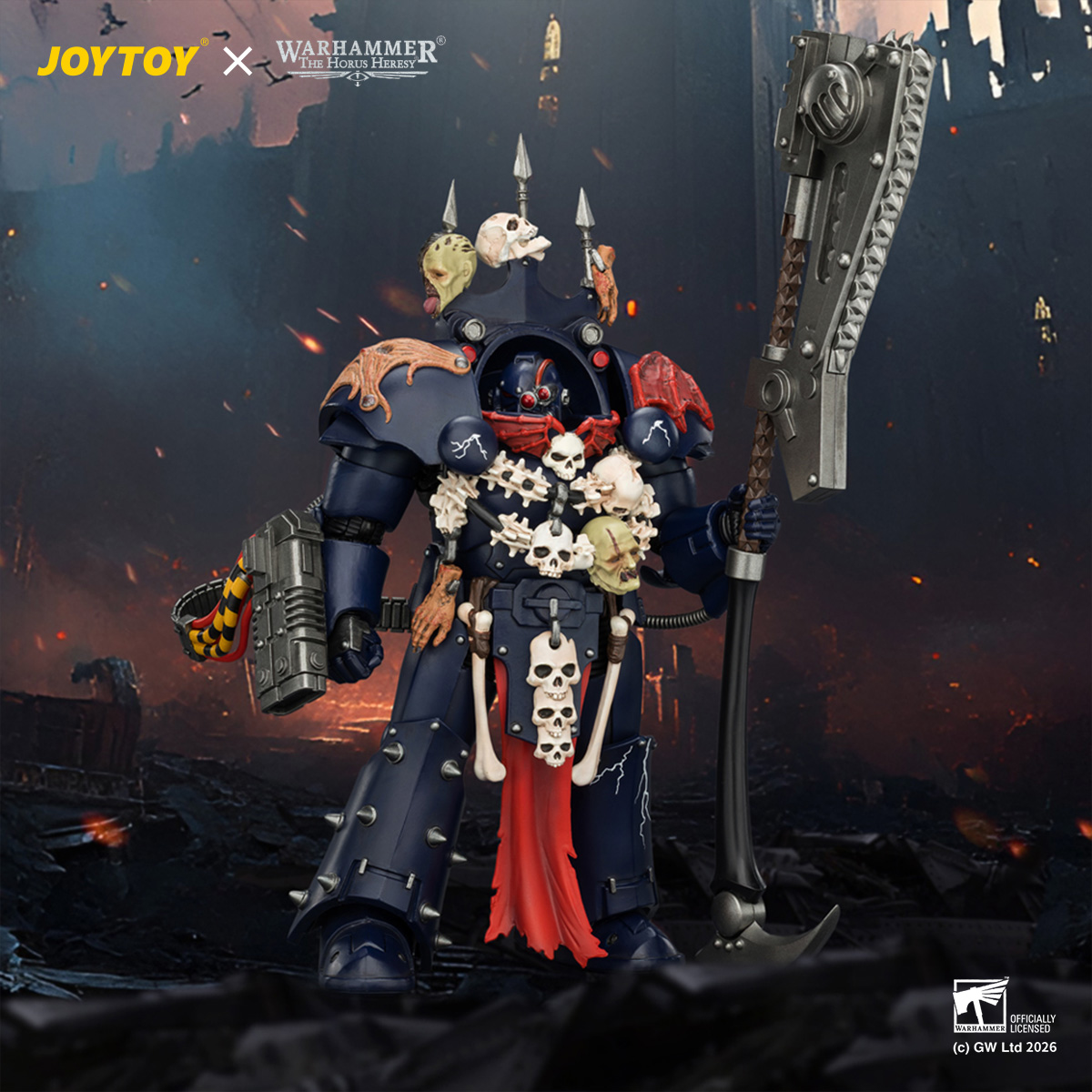 JOYTOY JT04384 Warhammer The Horus Heresy 1:18 Night Lords Legion Praetor in Tartaros Terminator Armour - JOYTOY WORLD
