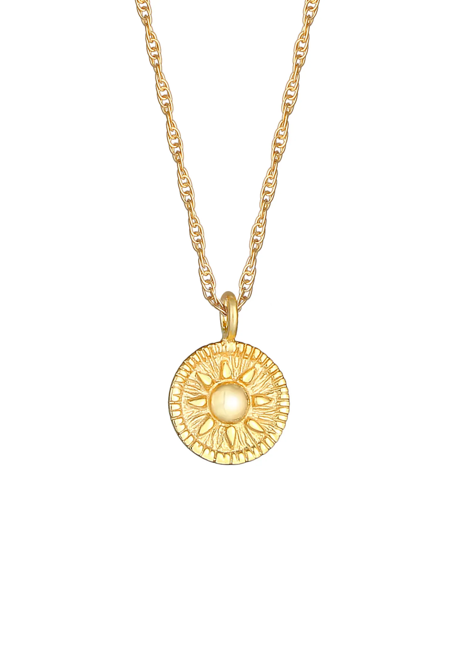 Kordelkette Coin Rund Sonne Antik 925er Silber