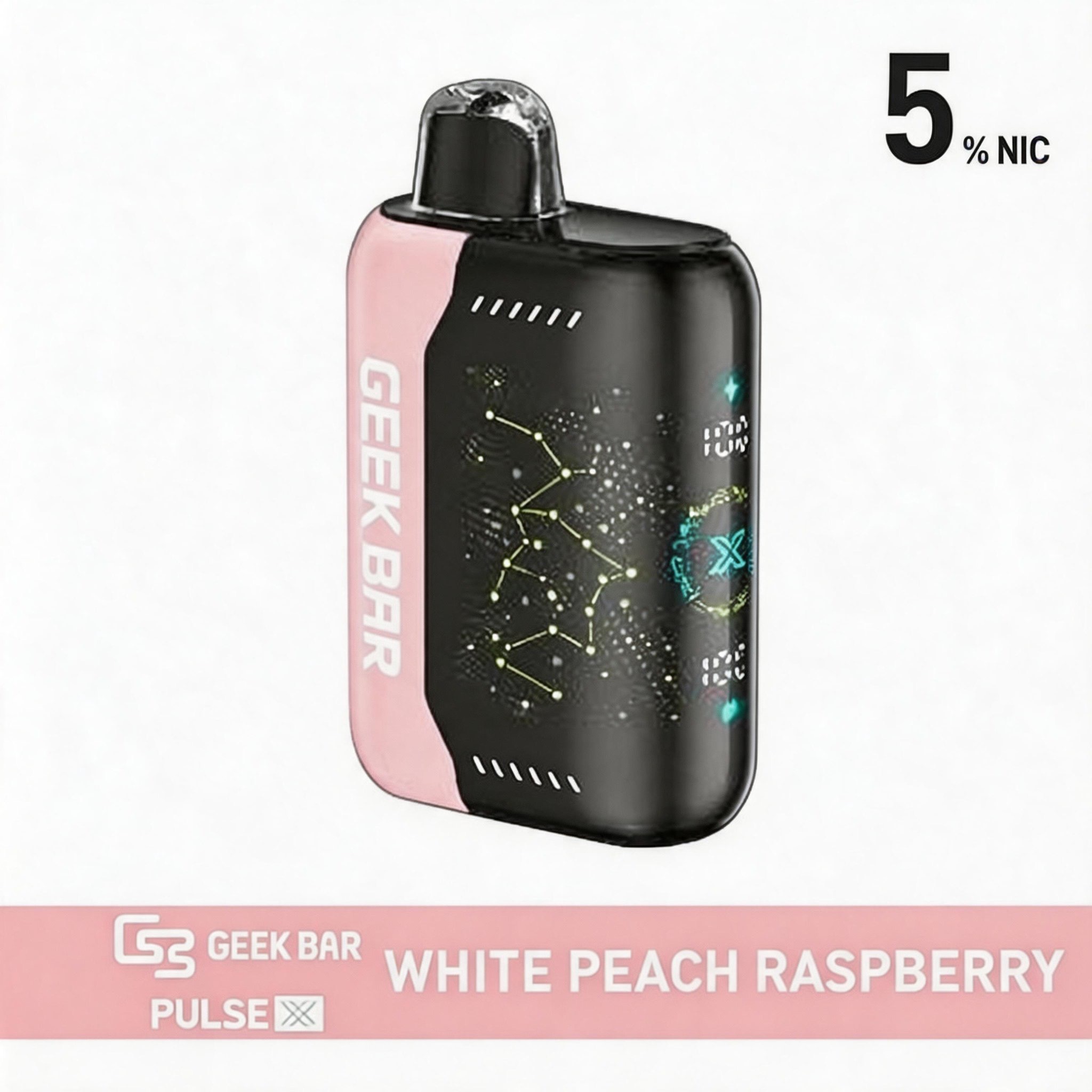 White Peach Raspberry Geek Bar Pulse X (Standard Version)
