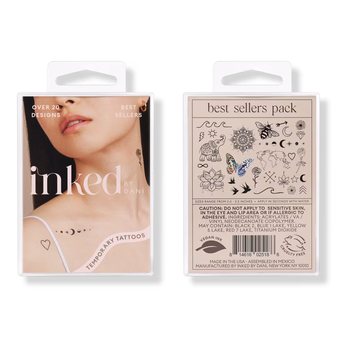 Inked by Dani  Best Sellers Temporary Tattoo Pack