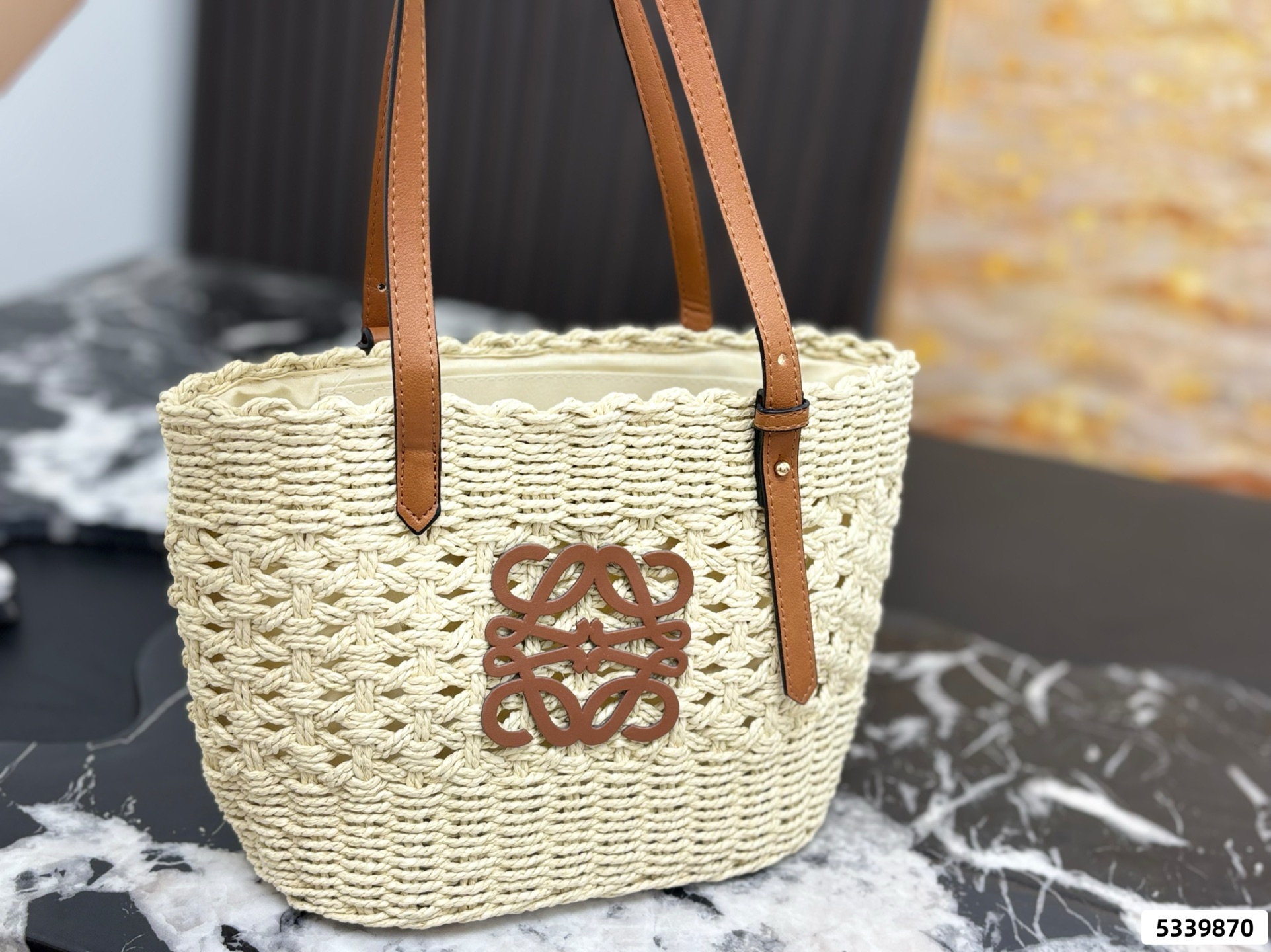 Loewe Anagram Basket Woven Shopping Bag