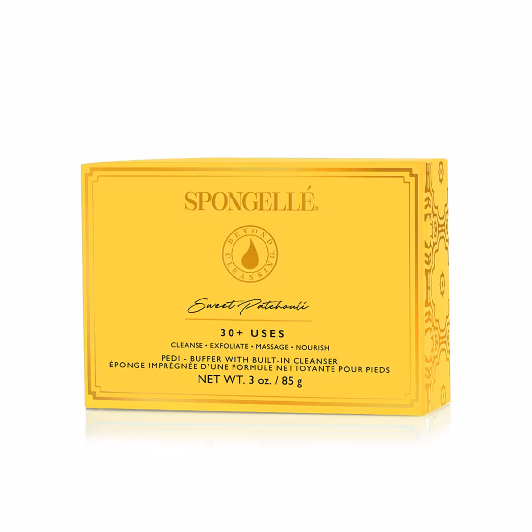 SPONGELLE  Sweet Patchouli Pedi Buffer | All-in-One Pedi Treatment