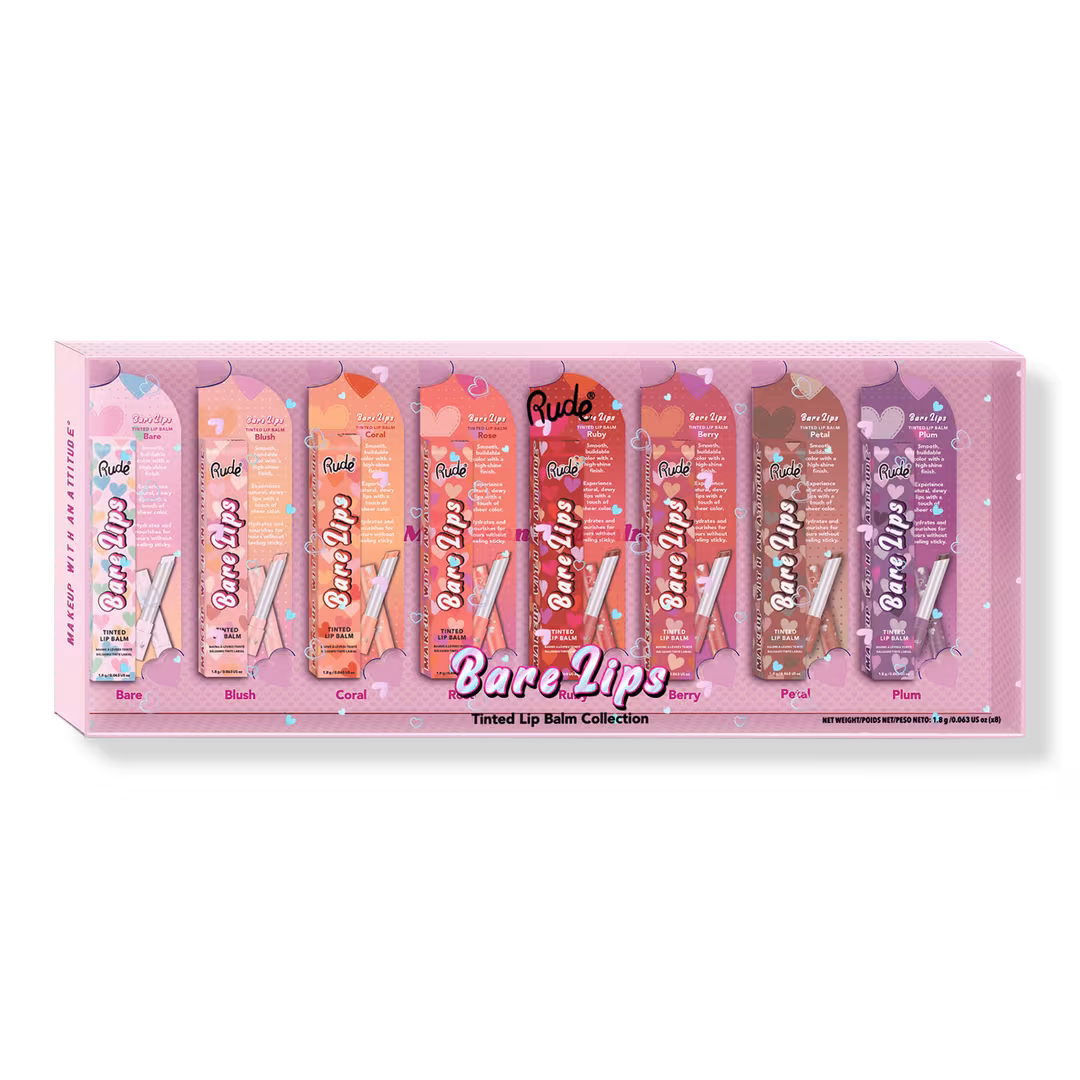 Rude  Bare Lips Tinted Lip Balm Gift Set