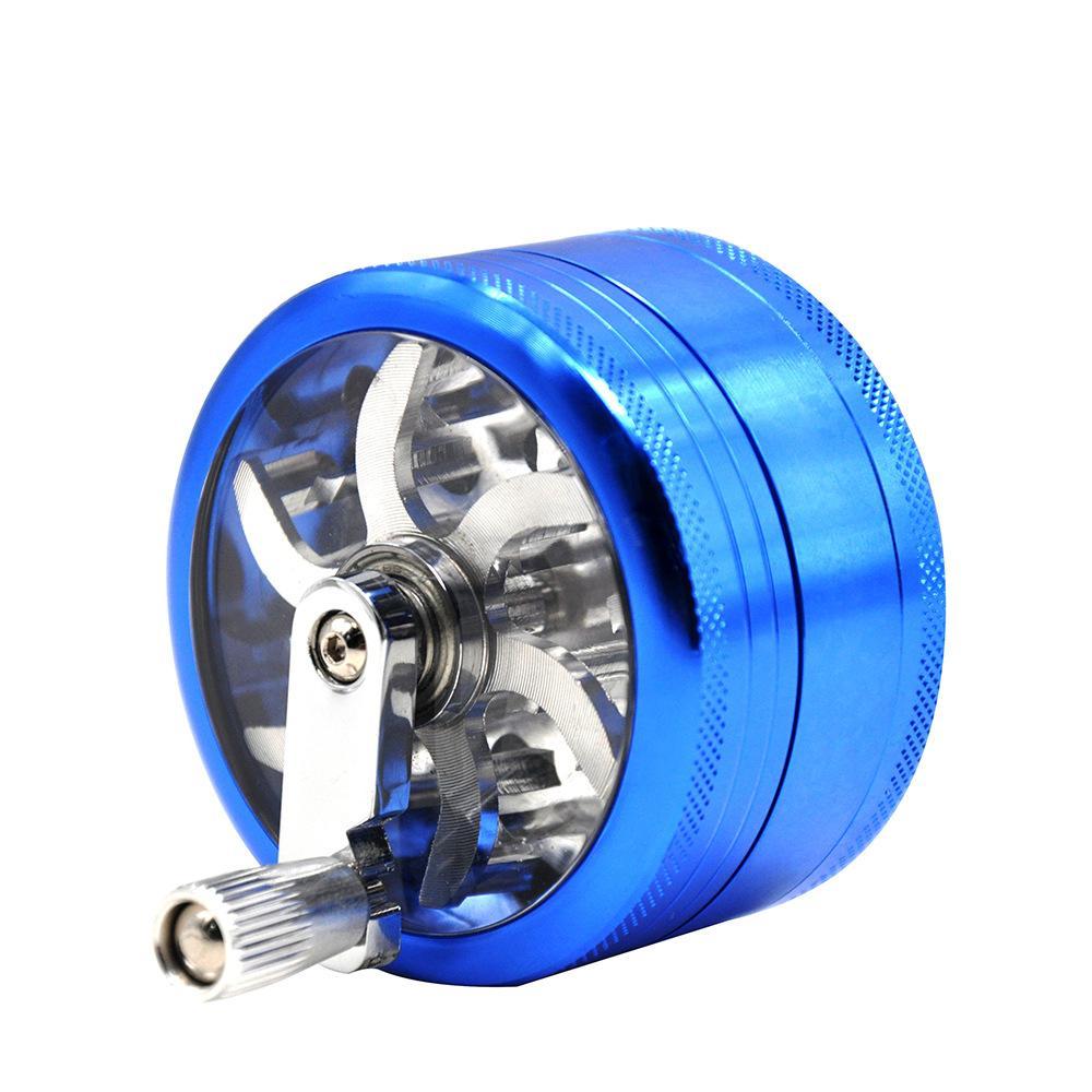 Crank Herb Grinder With Handle 3 Layer 63mm (3 Color)