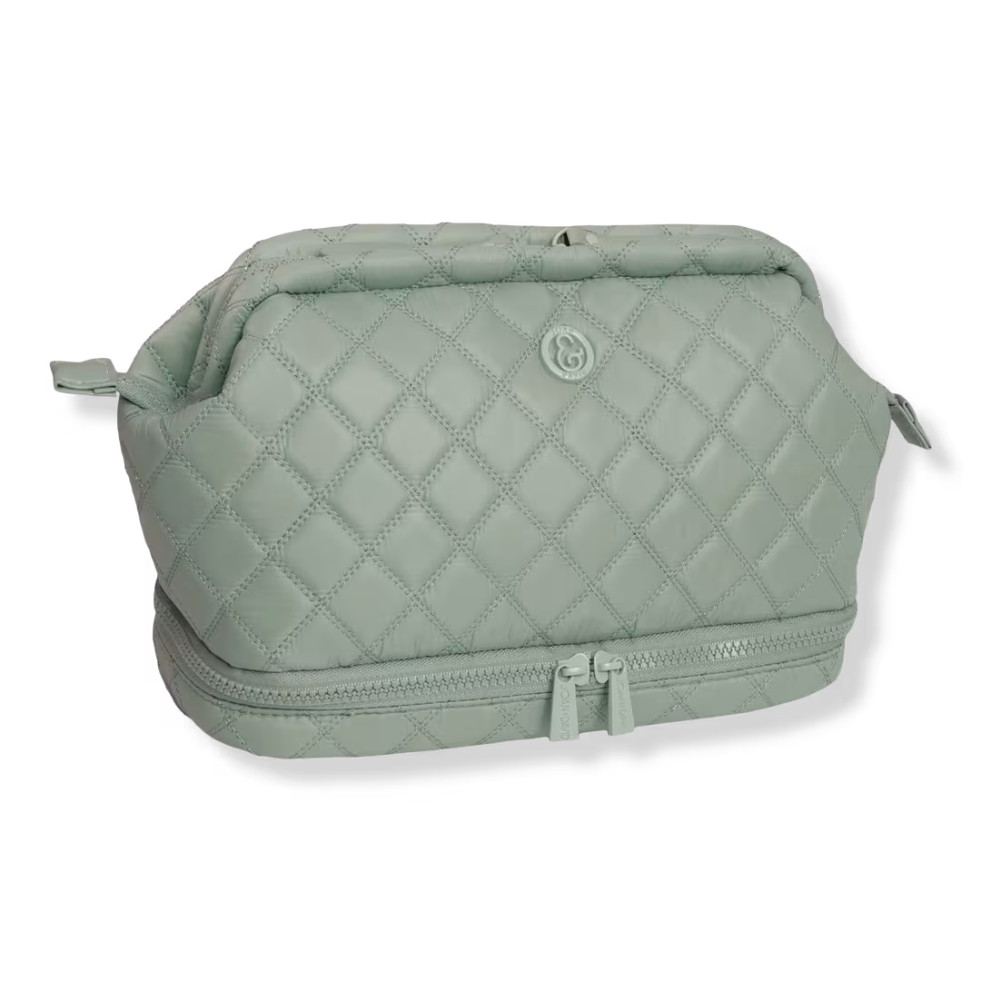 Joan & David  Diamond Quilted Puffer Sport Nylon Cosmetic Bag