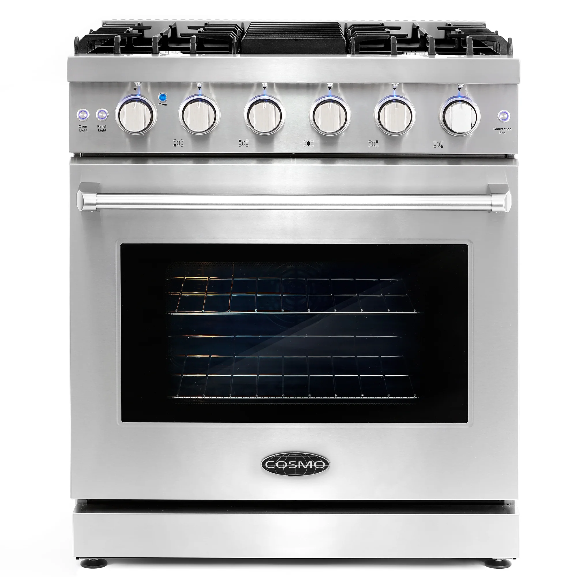 Cosmo 2 Piece Kitchen Appliance Packages with 30" Free Standing Gas Range Kitchen Stove & French Door Refrigerator Kitchen Appliance Bundles