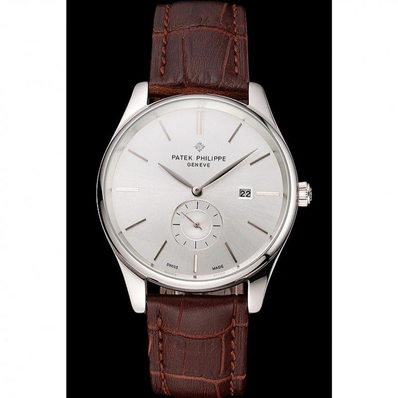 Patek Philippe Calatrava Date Dial White 40 mm, Stainless Steel