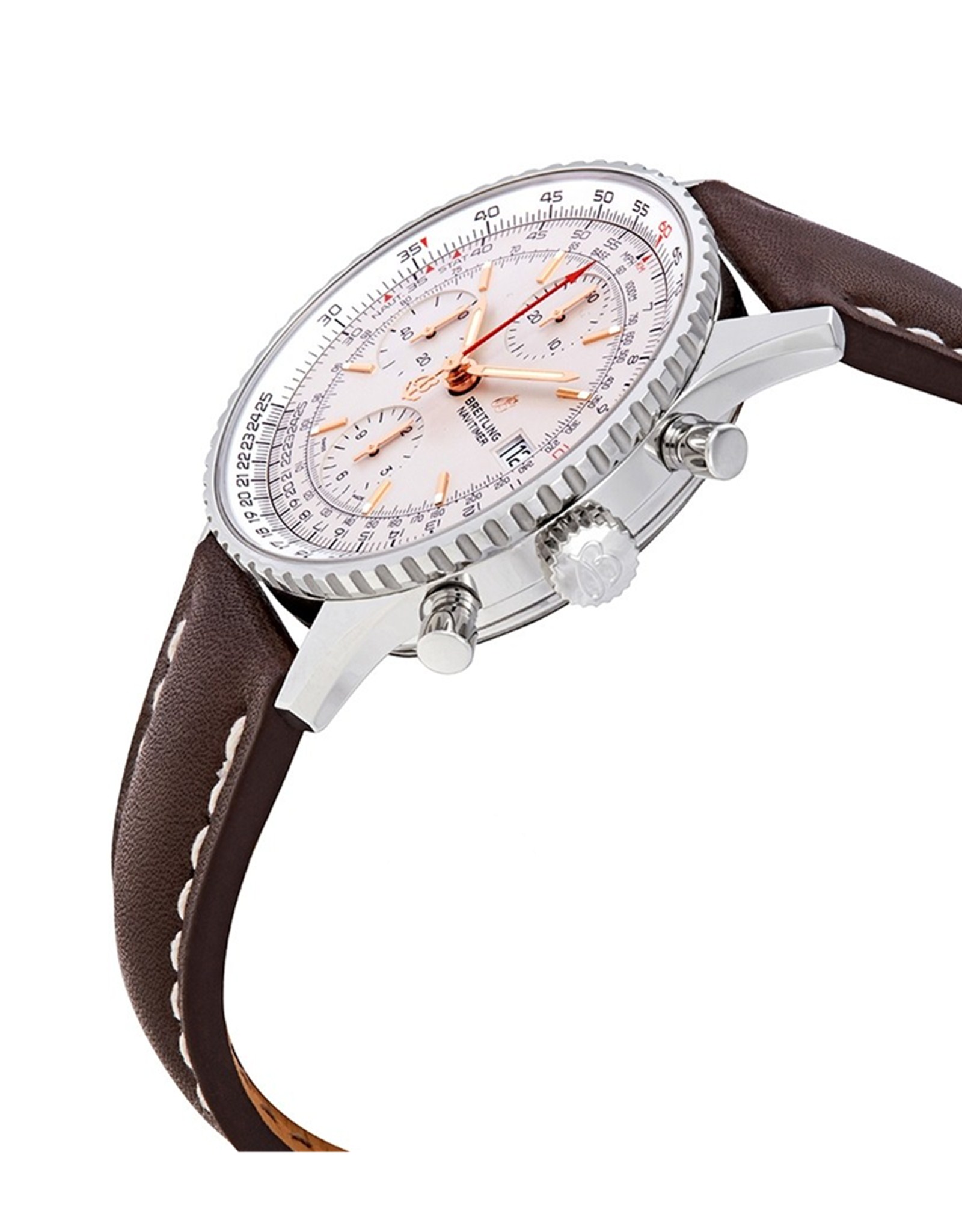 Replica Breitling Navitimer Silver Dial Leather Strap A17325241B1P1