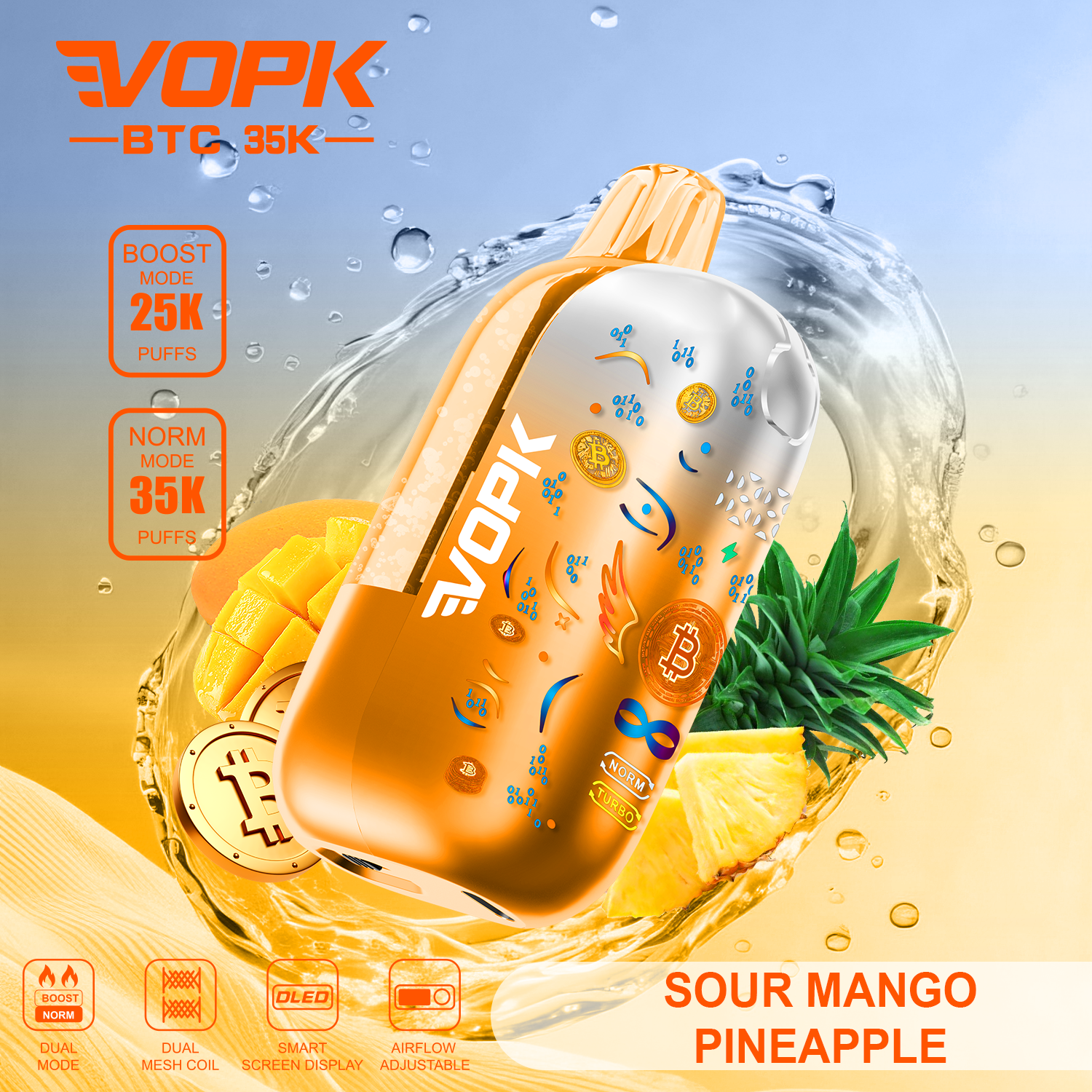 VOPK BTC 35000PUFFS-SOUR MANGO PINEAPPLE