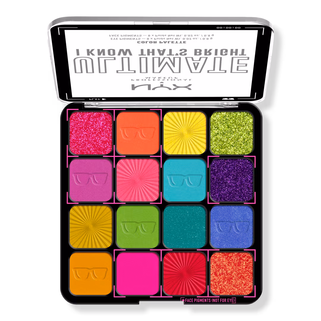 NYX Professional Makeup  Ultimate Color Shadow Palette I Know That's Bright