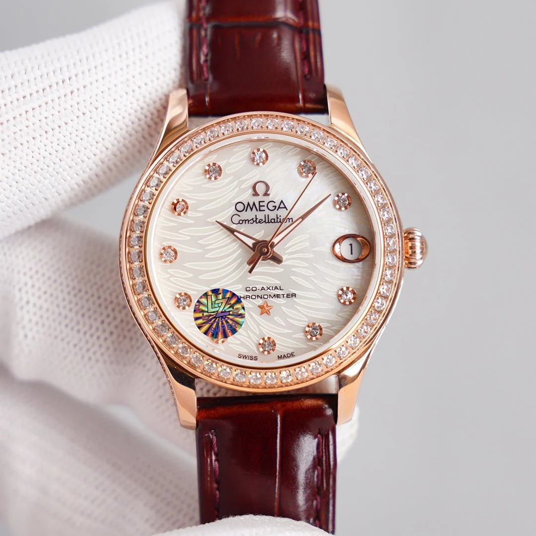 Omega Watch CONSTELLATION 33MM AUTOMATIC ROSE GOLD DIAMOND BEZEL