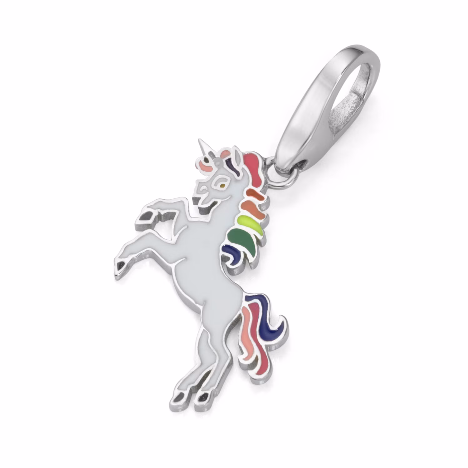 Charm Einhorn Regenbogen, Silber 925