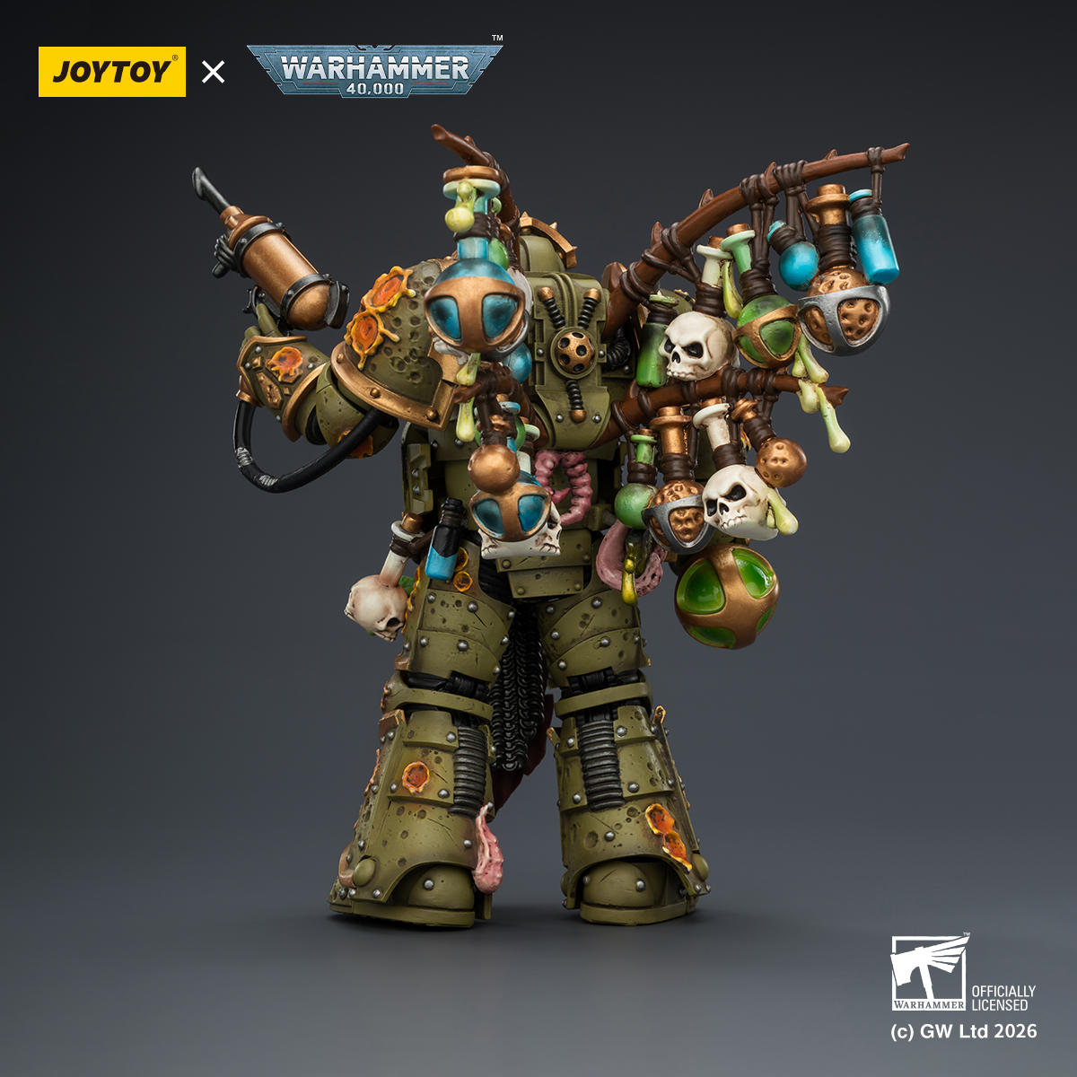 JOYTOY Warhammer 40k 1: 18 Death Guard Biologus Putrifier and Tallyman - JOYTOY WORLD