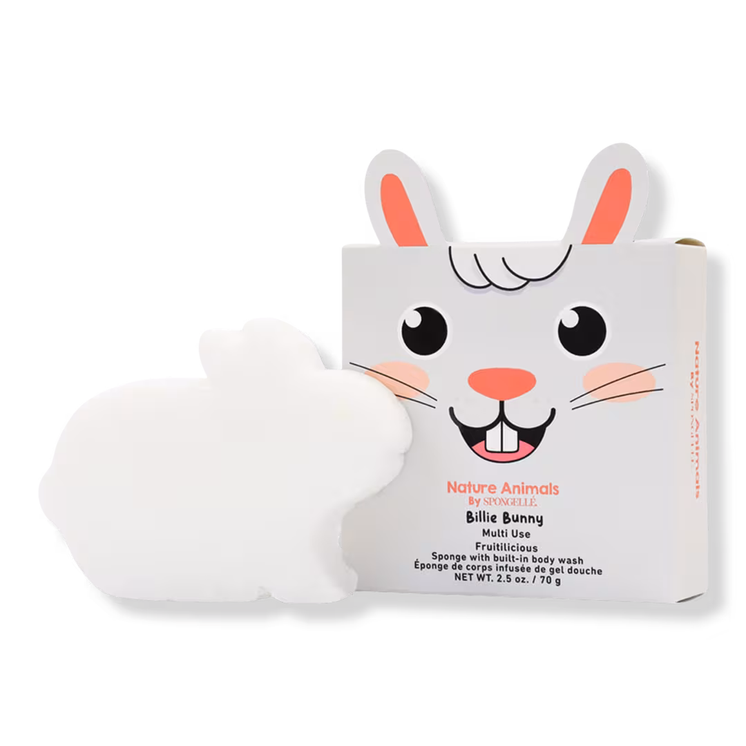 SPONGELLE  Nature Animals Billie Bunny Body Wash Infused Bath & Shower Loofah for Kids & Baby