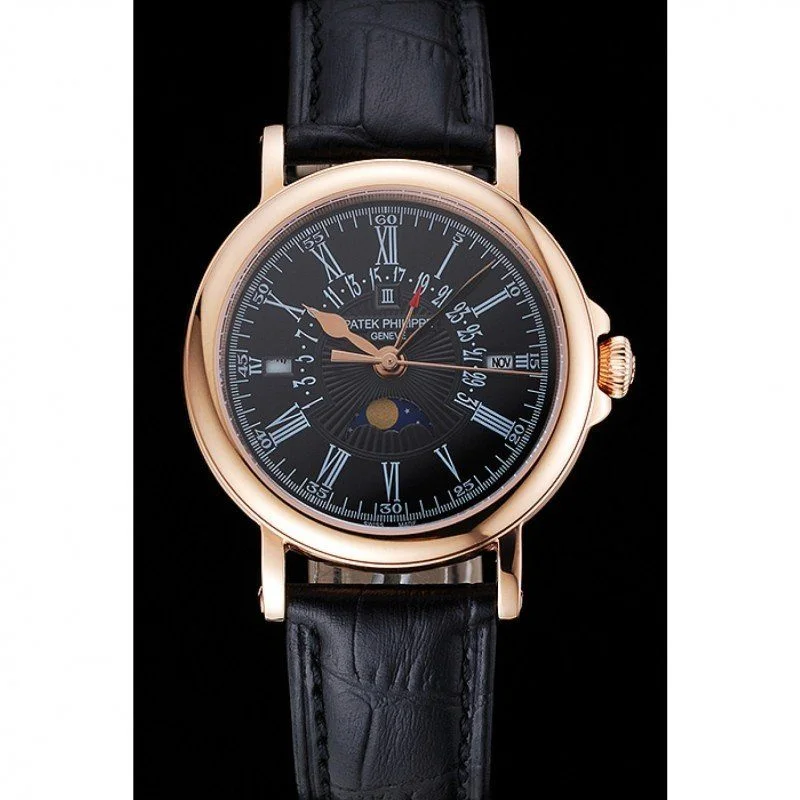 Patek Philippe Perpetual Calendar Dial Black 40 mm, Rose Gold Plated