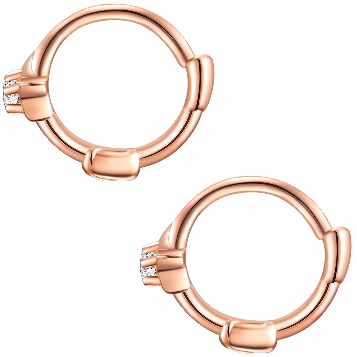 Creolen Stern Sterling Silber Zirkonia in Roségold