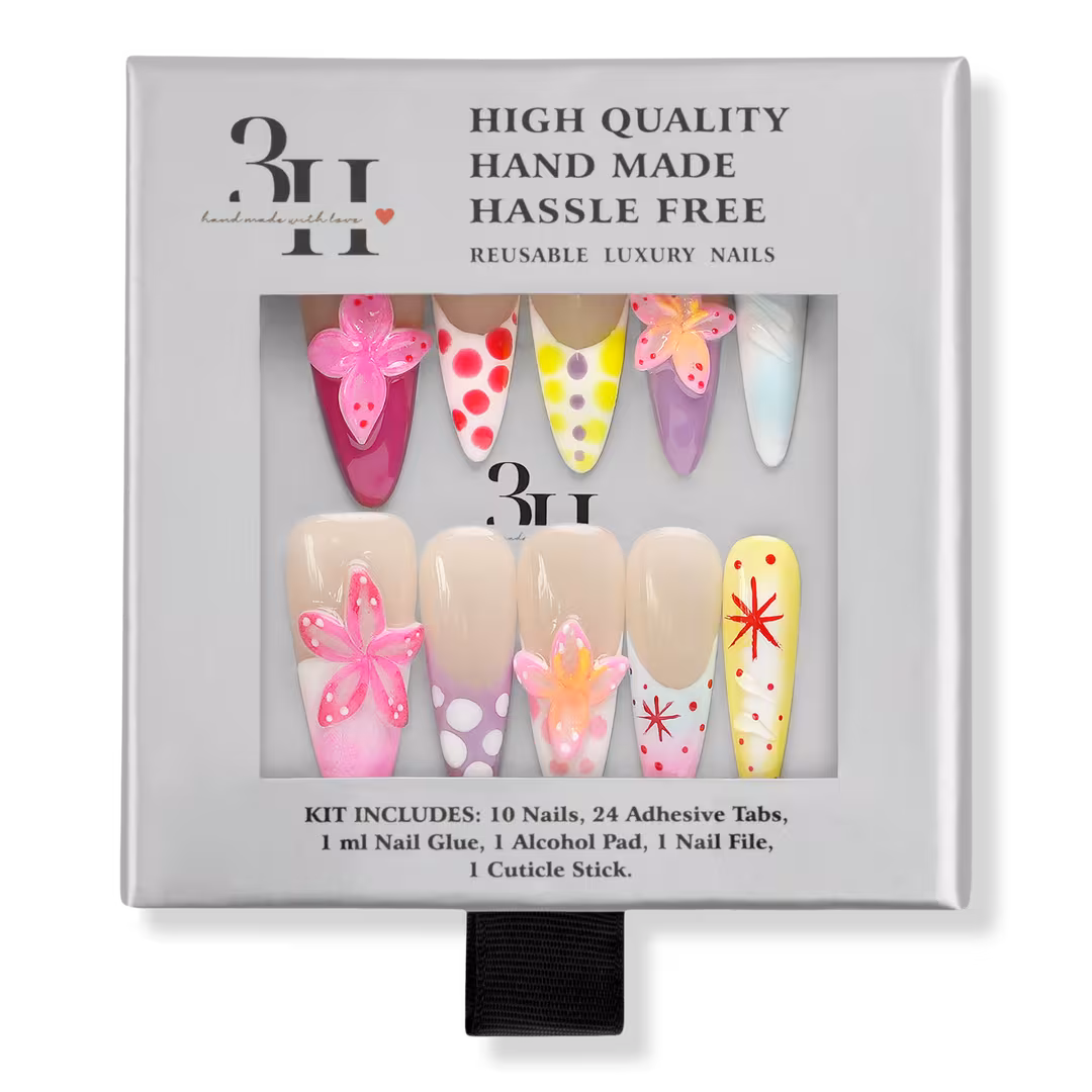 3H Nails  Garden Flutter - Long Stiletto Press-On Nails