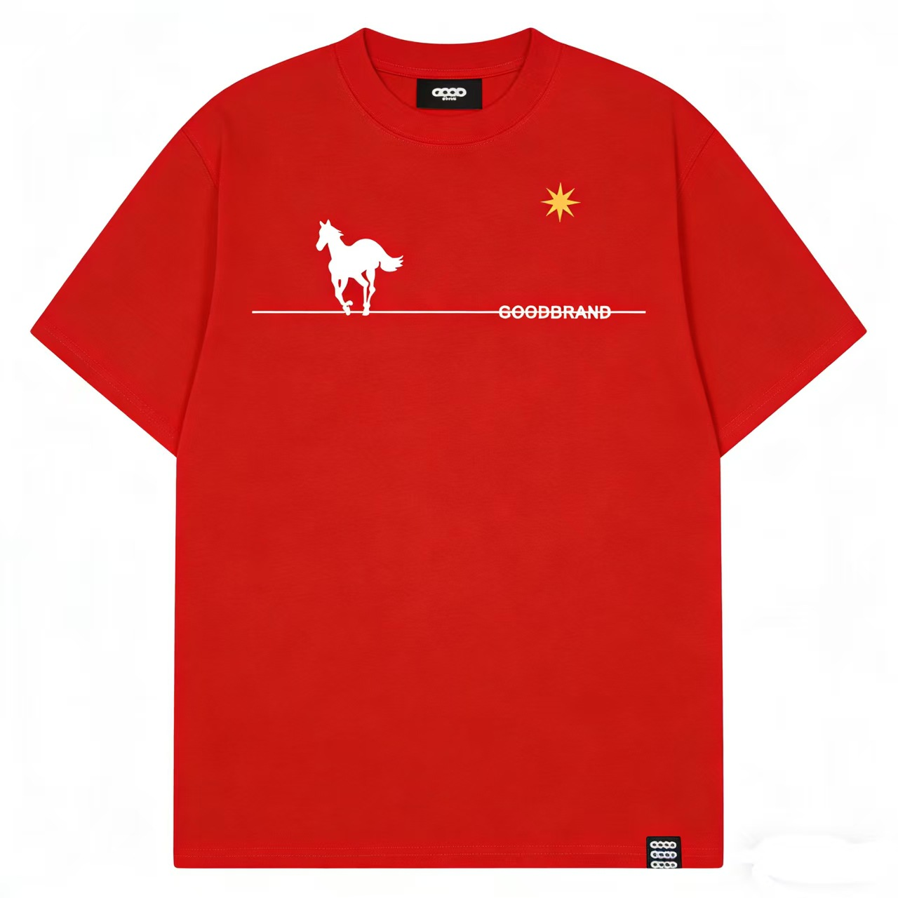 Red parody war horse print niche fashion brand new T-shirt