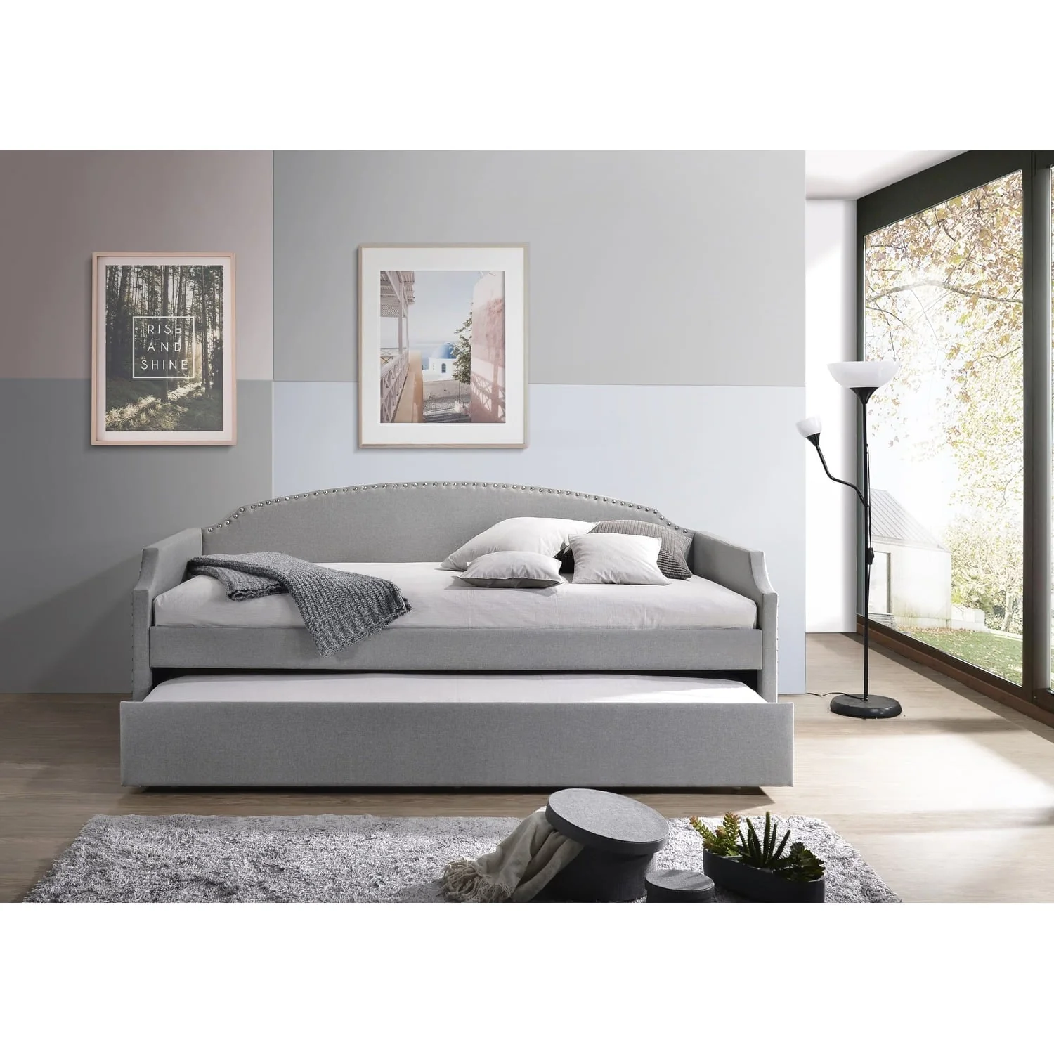 Yamna Upholstered Twin Daybed Grey