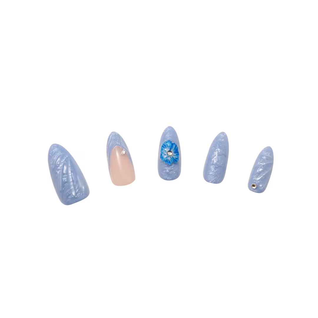 Nail Reformation  Blue Agate Press On Nails