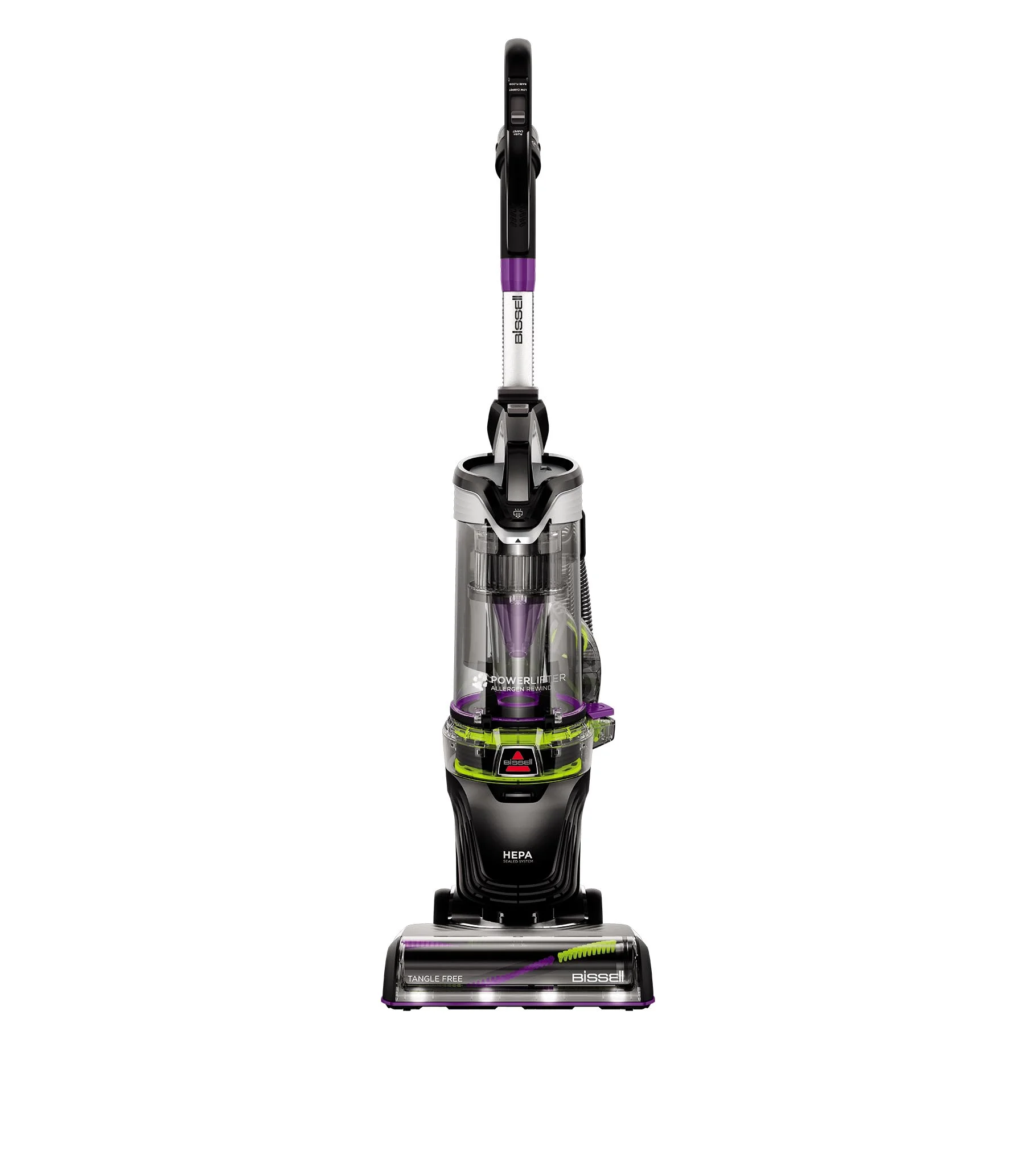 BISSELL Upright Vacuum, PowerLifter Allergen Pet Rewind, Pet Friendly , Bagless, HEPA filter, with Tangle Free Brush Roll, Swivel Steering and LED Headlights, 3404, Black