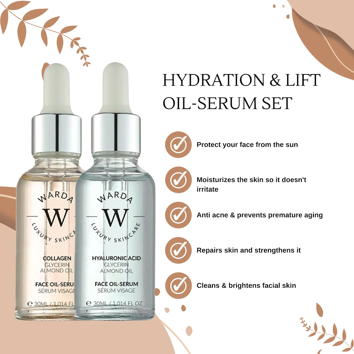 Hydration & Lifting Duo Hyaluronsäure-Ölserum + Kollagen-Ölserum