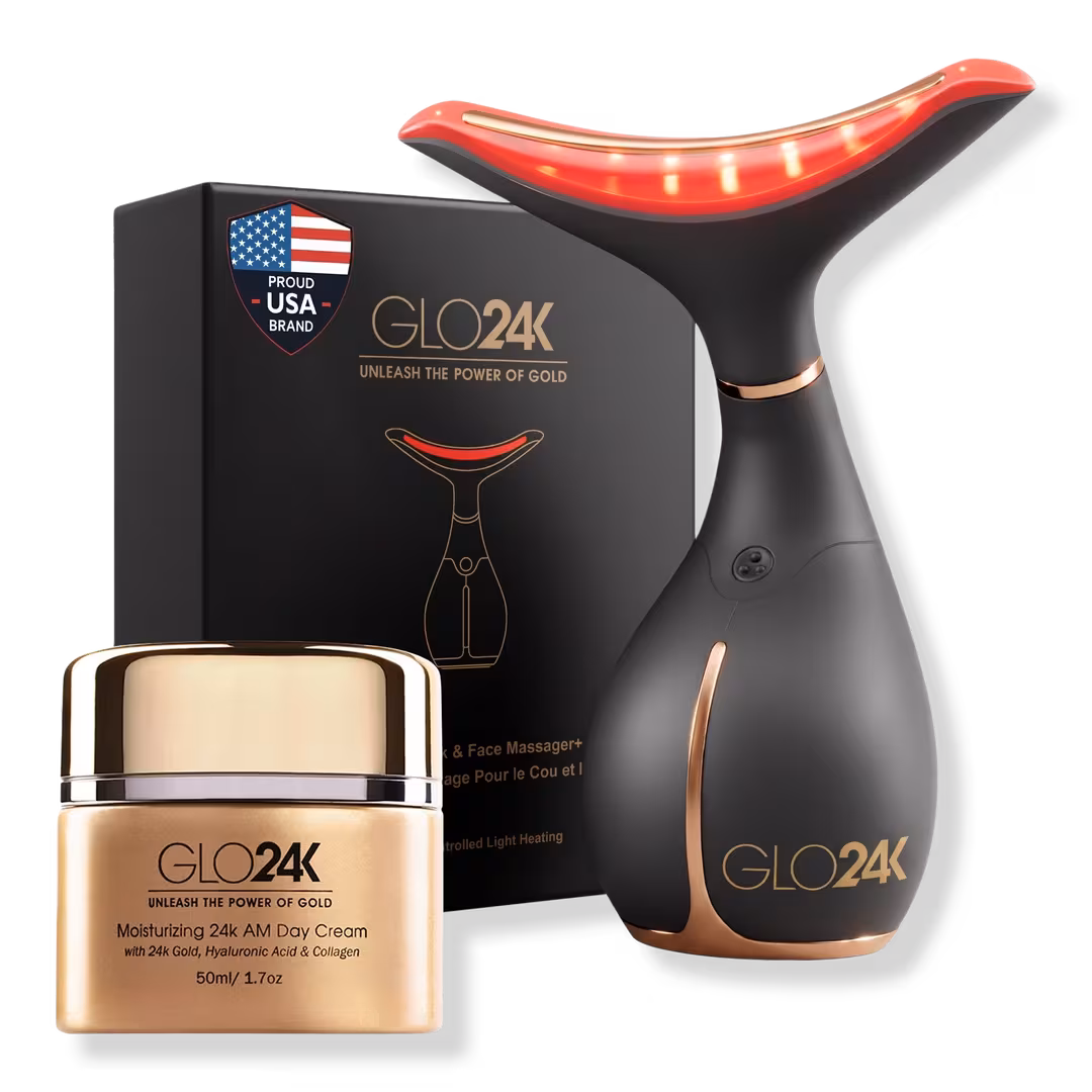 Glo24k  Skin Rejuvenation Device for Face & Neck with 24K AM Day Cream