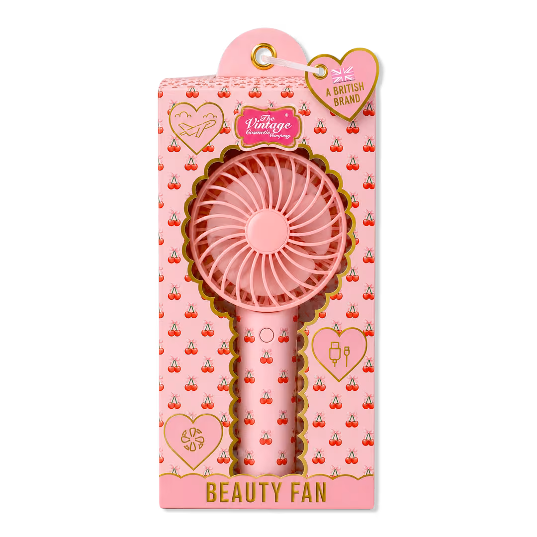 The Vintage Cosmetic Company  Cherry Print Beauty Fan