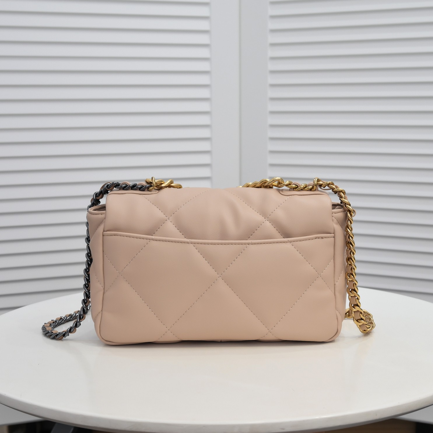 Chanel Calfskin Quilted Chanel 19 Flap Beige -Golden - Bag
