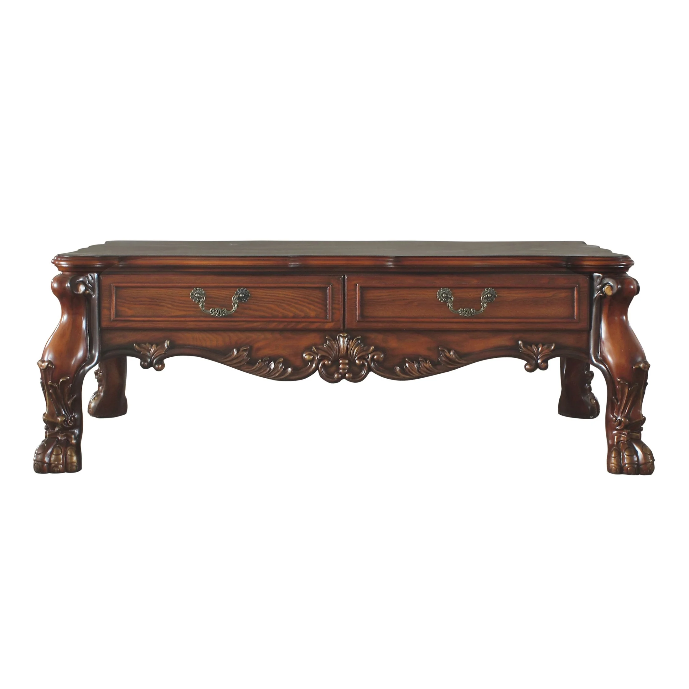 ACME Dresden 2-Drawer Wooden Coffee Table in Cherry Oak