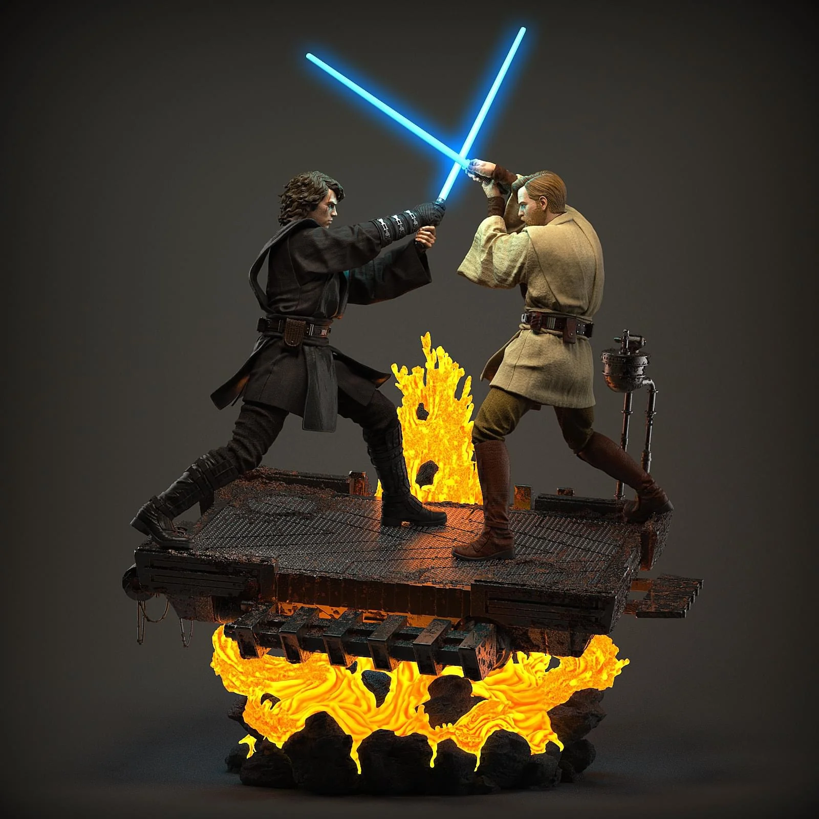 Star Wars - Anakin Skywalker vs Obi-Wan | 1:4 Resin Statue | von MFA Collectibles