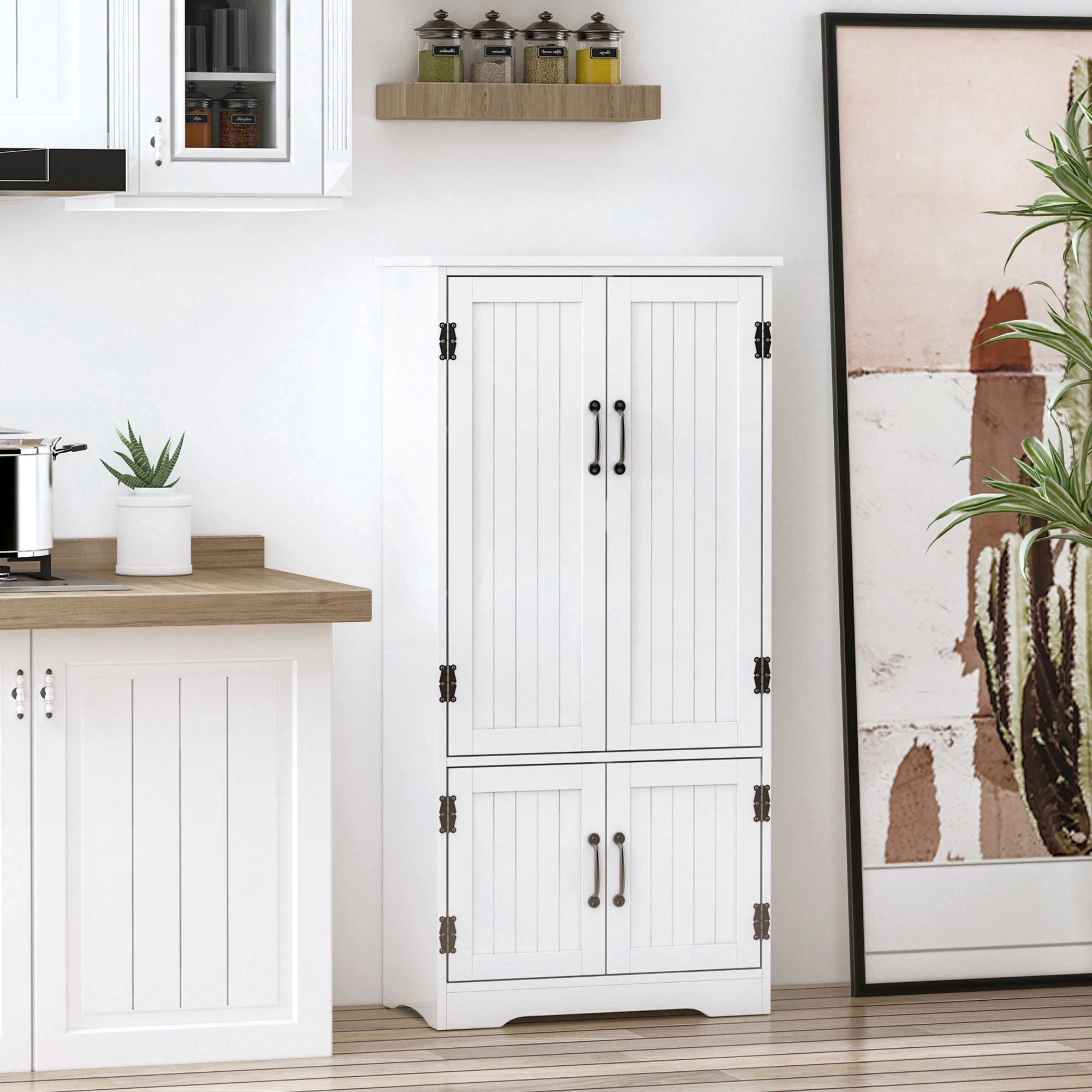 HOMCOM 48.5"  Kitchen Pantry, Storage Cabinet, Cupboard Organizer