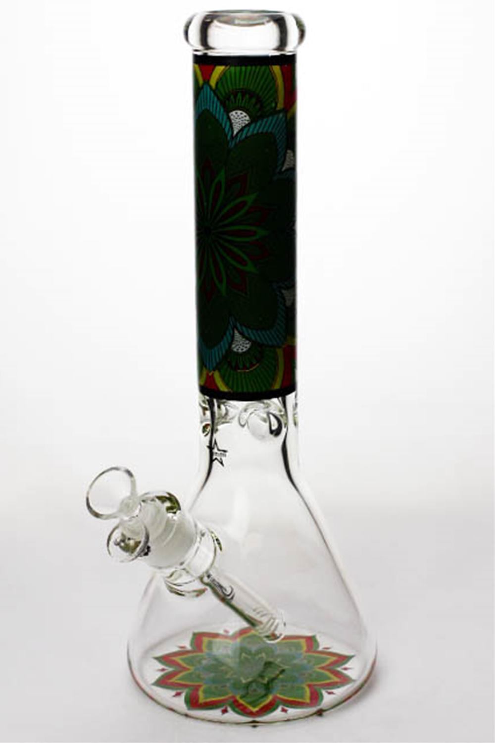 14 geometric design heavy glass beaker water bong