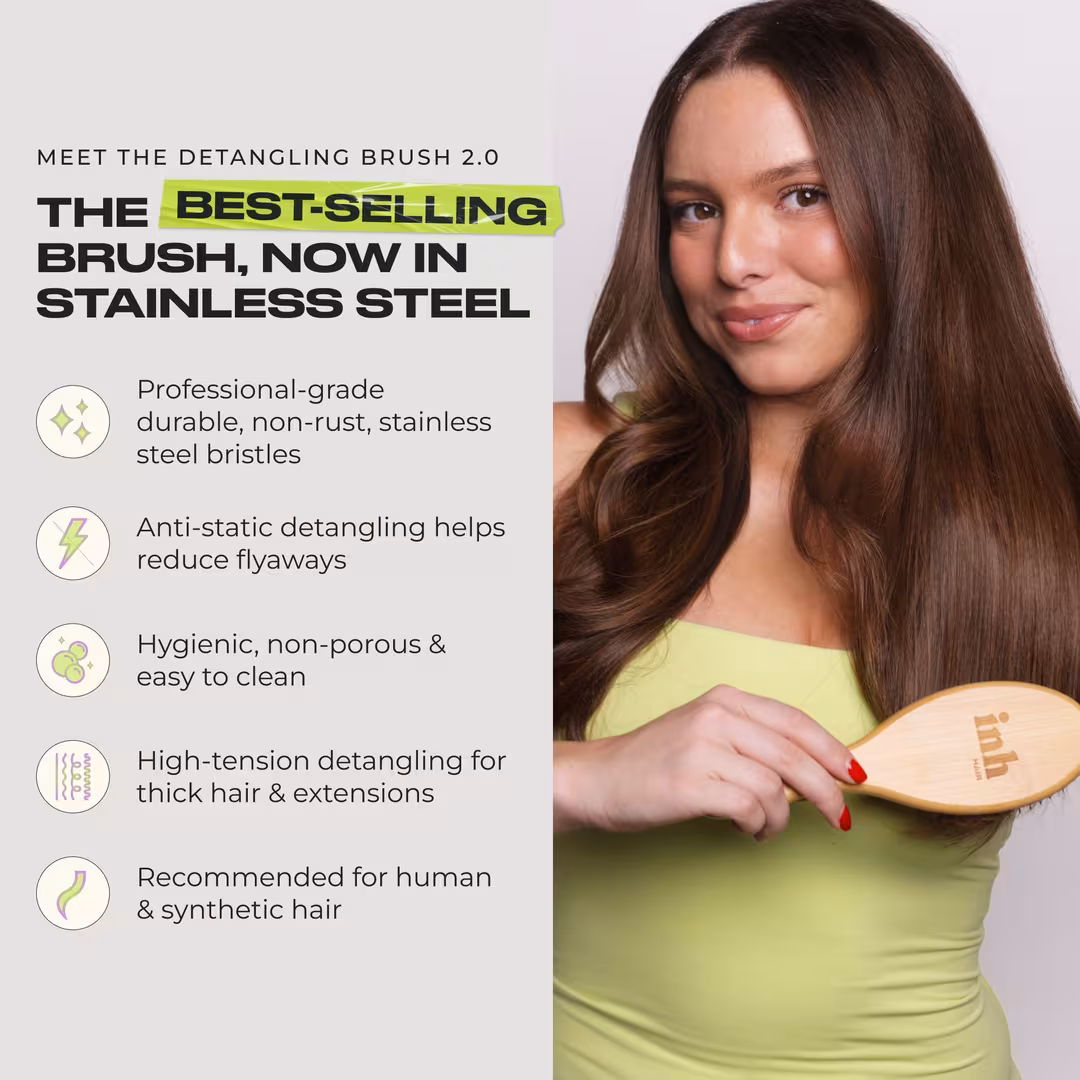 inh HAIR  Metal Bristle Detangling Brush
