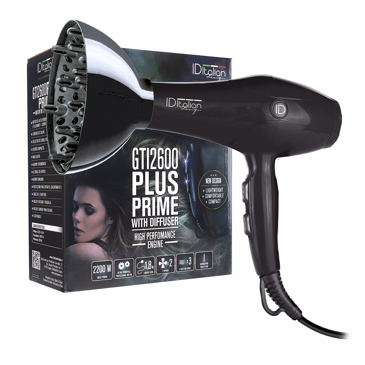 Gti 2600 Plus Prime Hair Dryer With Diffuser  .