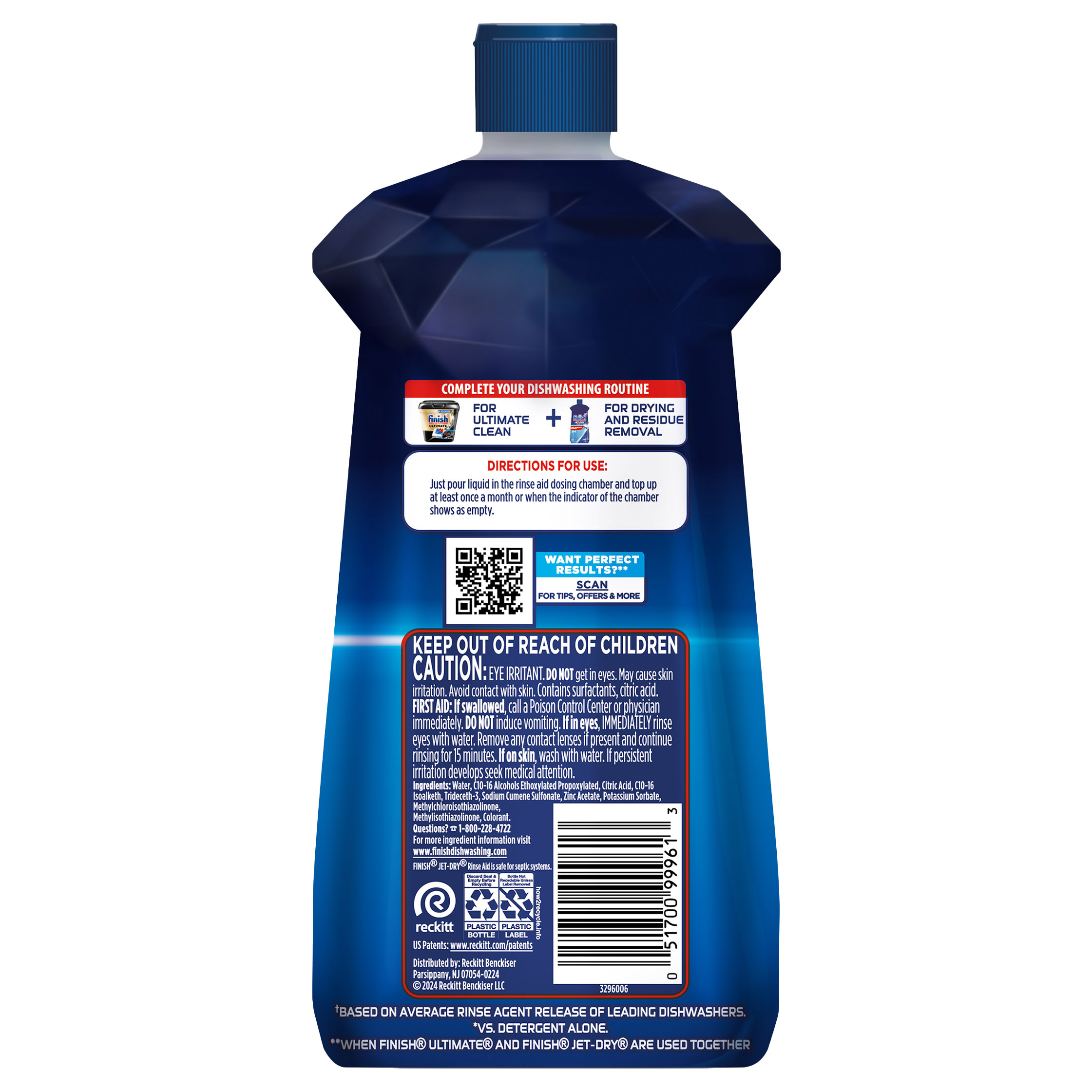 Finish Jet-Dry Ultra Dishwasher Rinse Aid, 38 fl oz