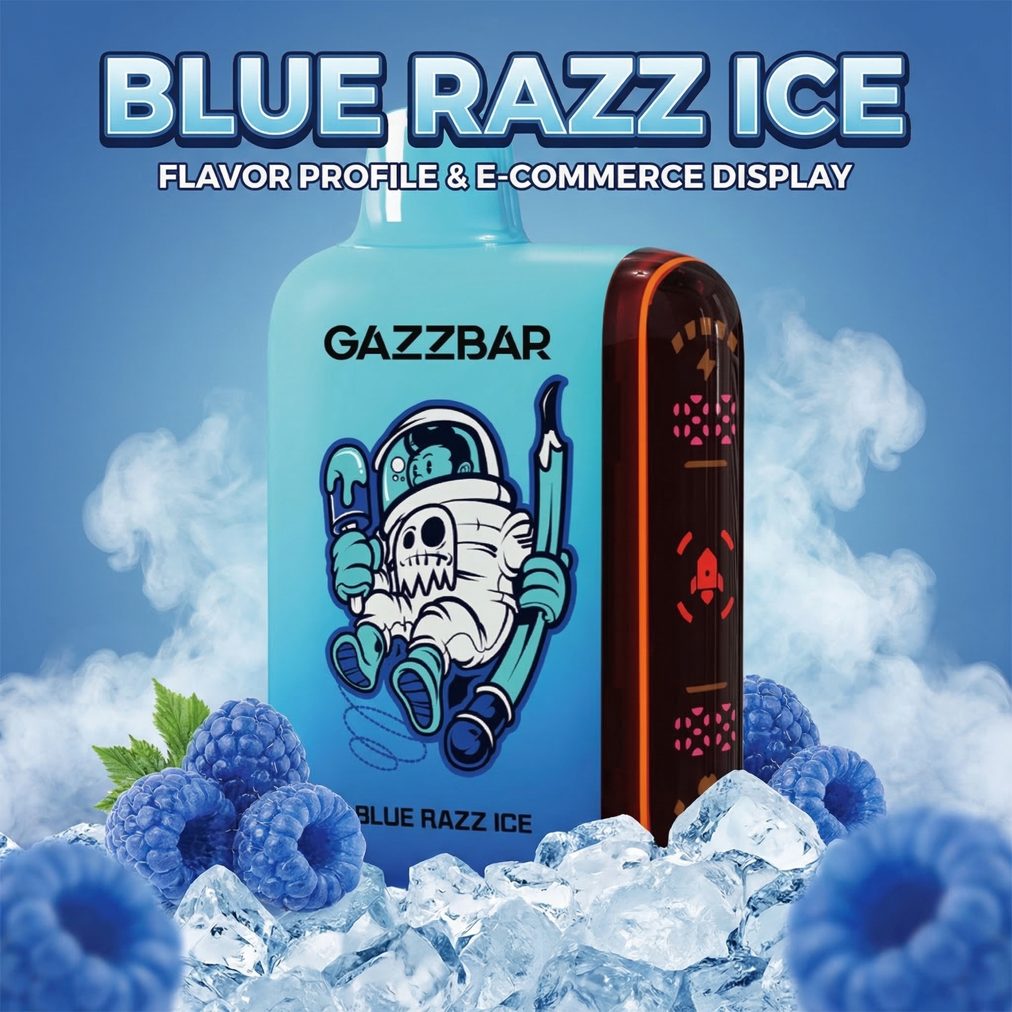 ROCKET 10000 PUFFS-BLUE RAZZ ICE
