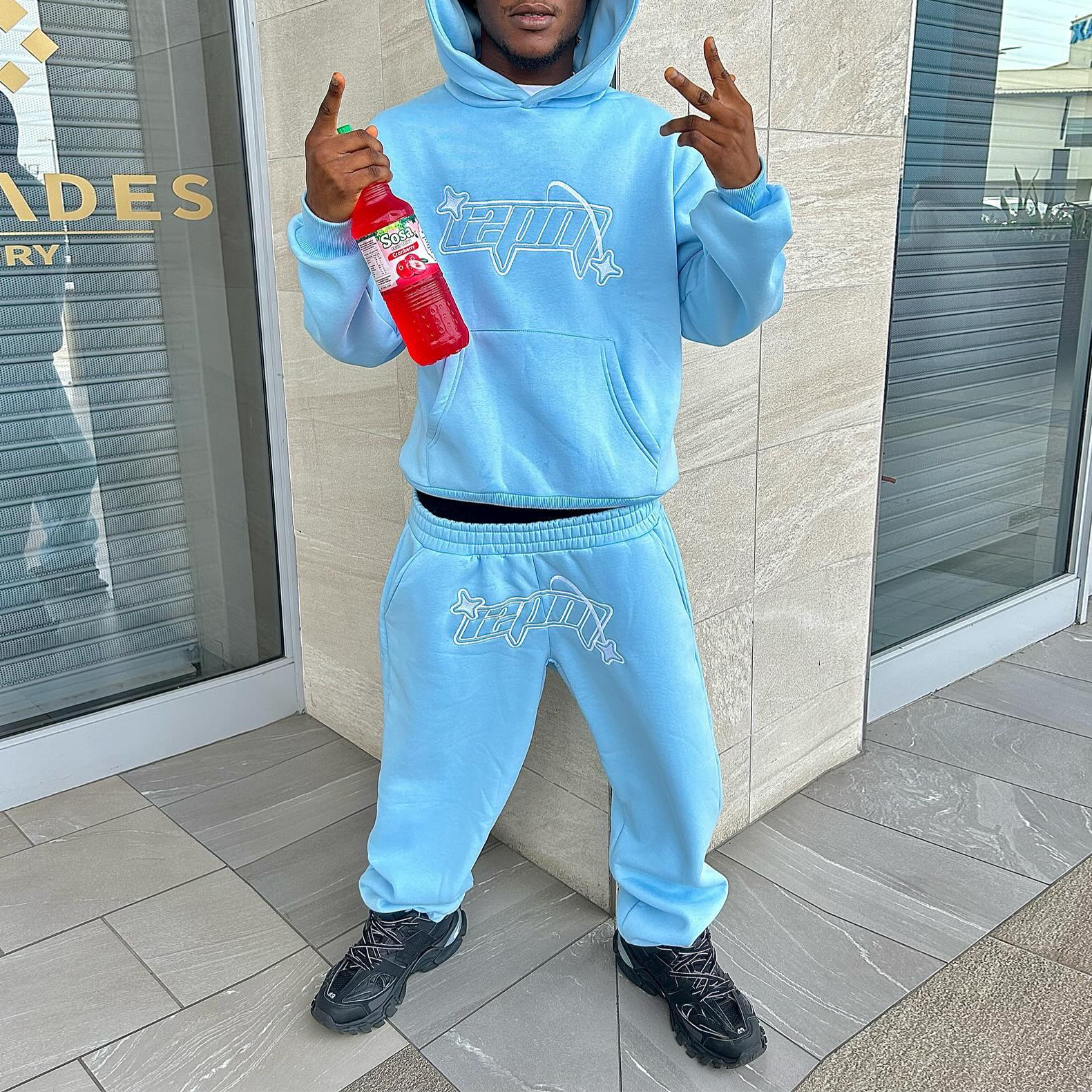 Personalized lettering hoodie set